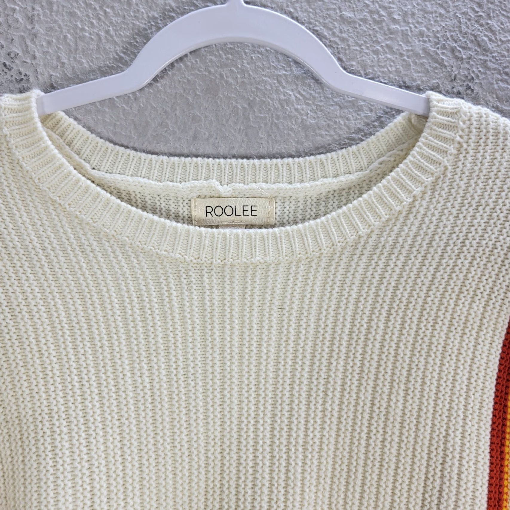 Rainbow ROOLEE Multicolor Rainbow Stripe Crew Neck Knit Sweater Pullover XS Womens Retro Size XS / US 0-2 / IT 36-38 - 5 Thumbnail