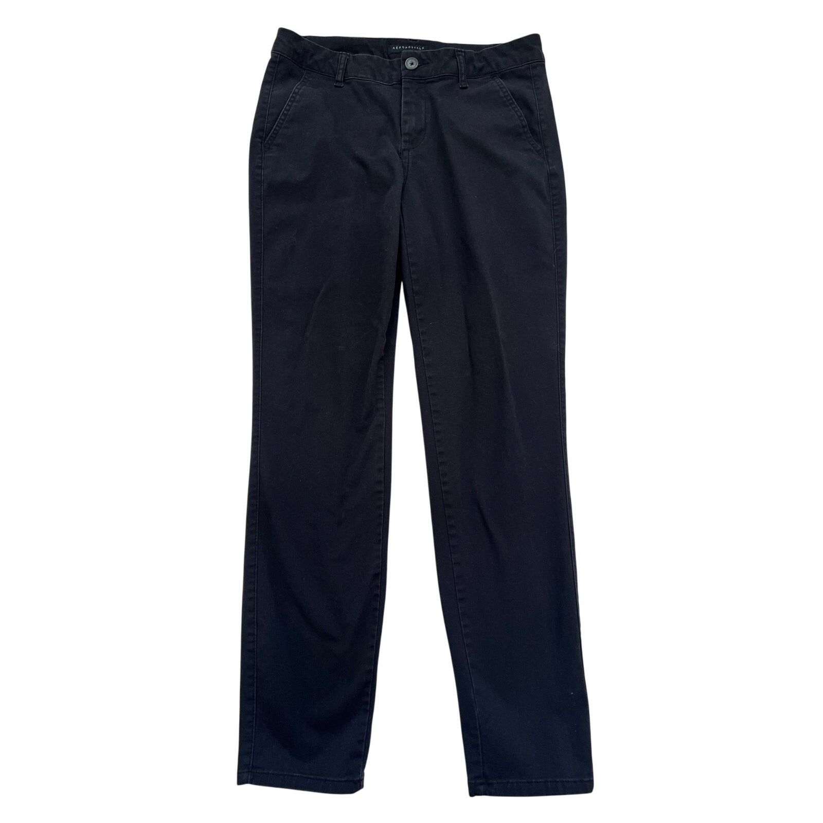 Aeropostale Aeropostale Mid-Rise Straight Leg Black Pants Size 8 Regular Size 30" / US 8 / IT 44 - 1 Thumbnail