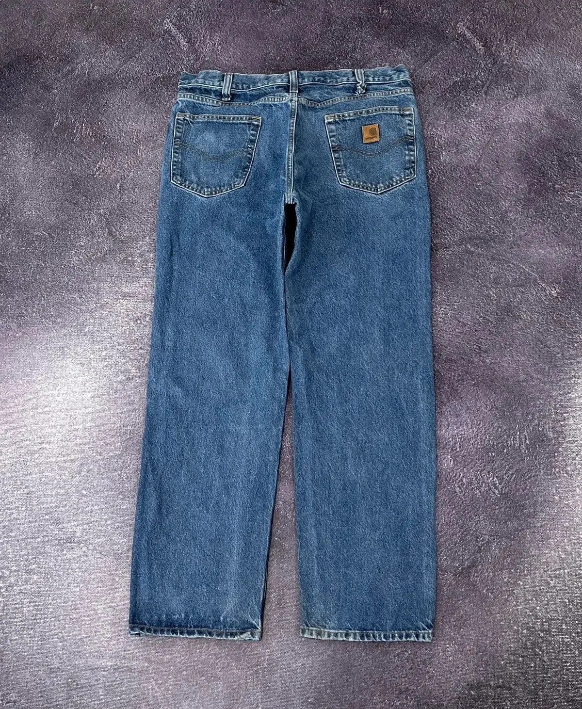Carhartt Vintage 90s Carhartt Blue Work Denim Hype Baggy Jeans Size US 36 / EU 52 - 1 Thumbnail