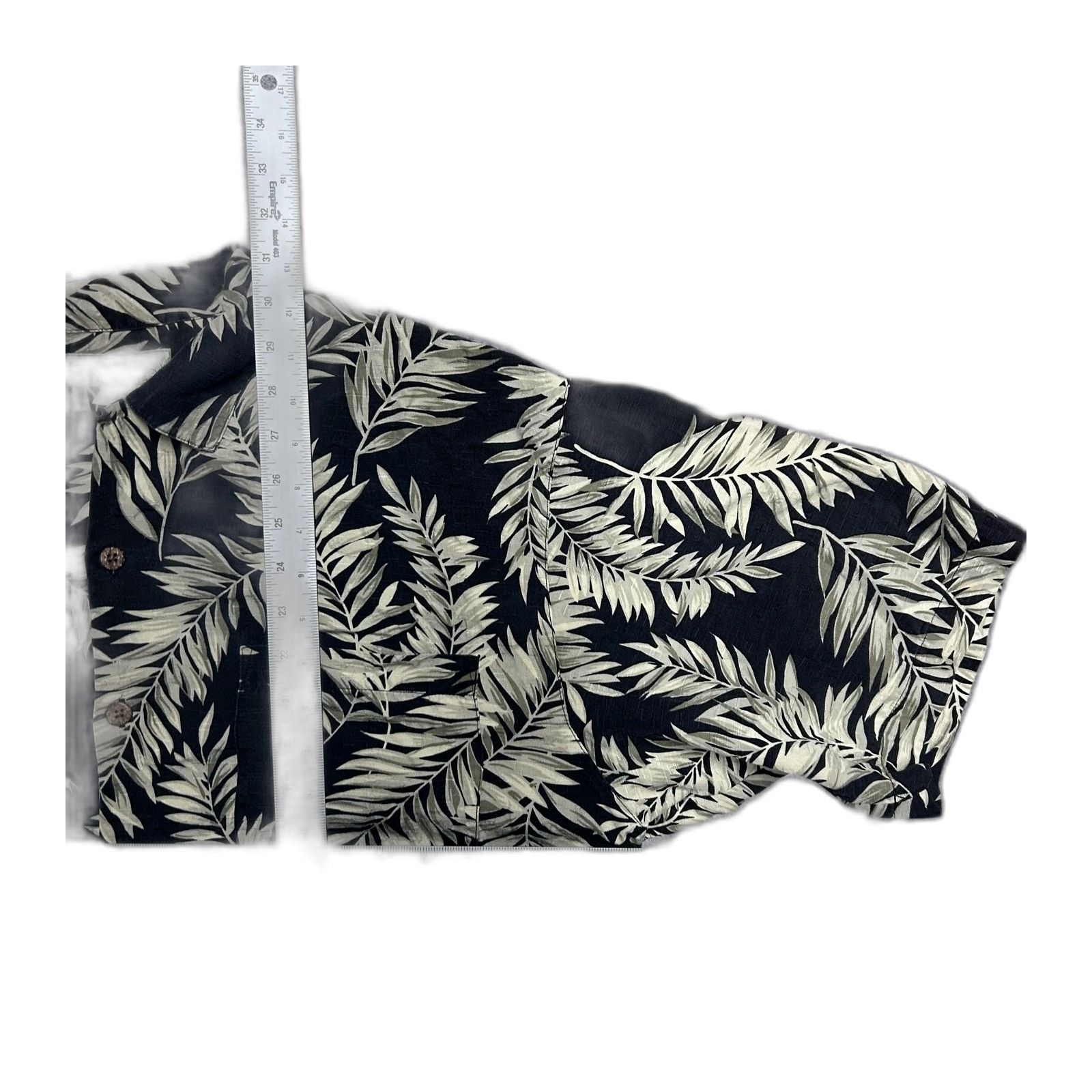 Tommy Bahama Tommy Bahama Silk White Black Hawaiian Shirt Tropical Floral Size US L / EU 52-54 / 3 - 4 Thumbnail