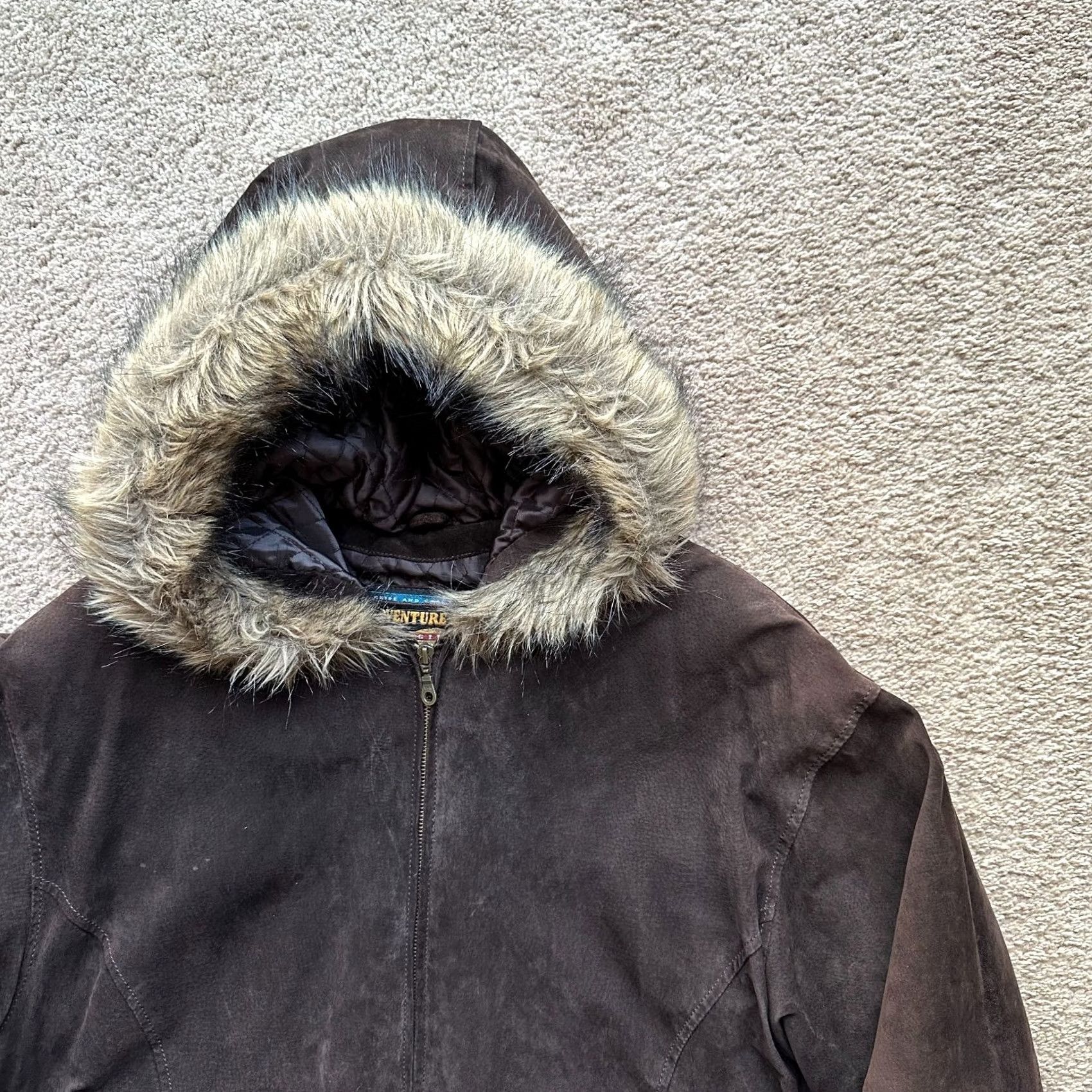 Vintage VINTAGE Wilsons Adventure Bound Leather Parka Jacket Mens Large Dark Brown Belted Zip Size US L / EU 52-54 / 3 - 5 Thumbnail
