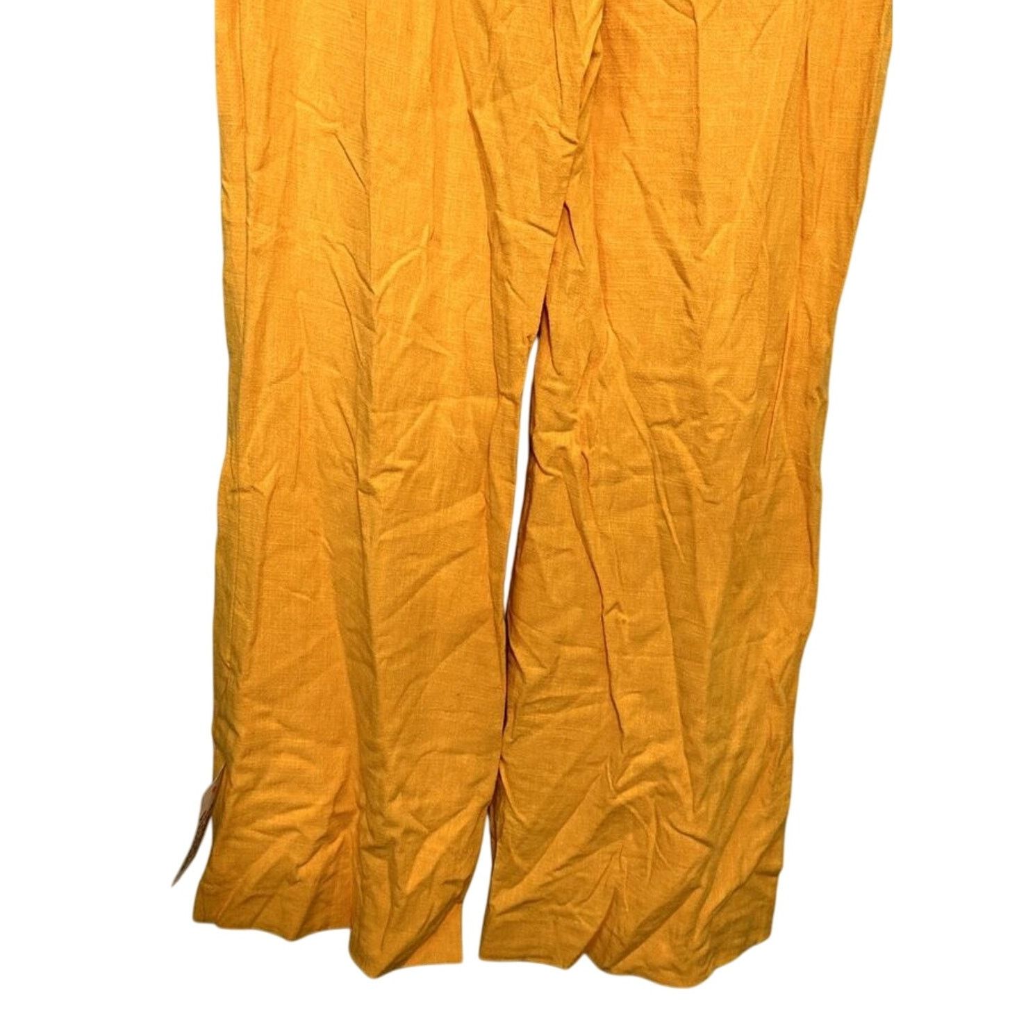 Asos ASOS Wide Leg Pants High Rise Linen Orange Women's US 10 NWT Size 32" / US 10 / IT 46 - 6 Thumbnail