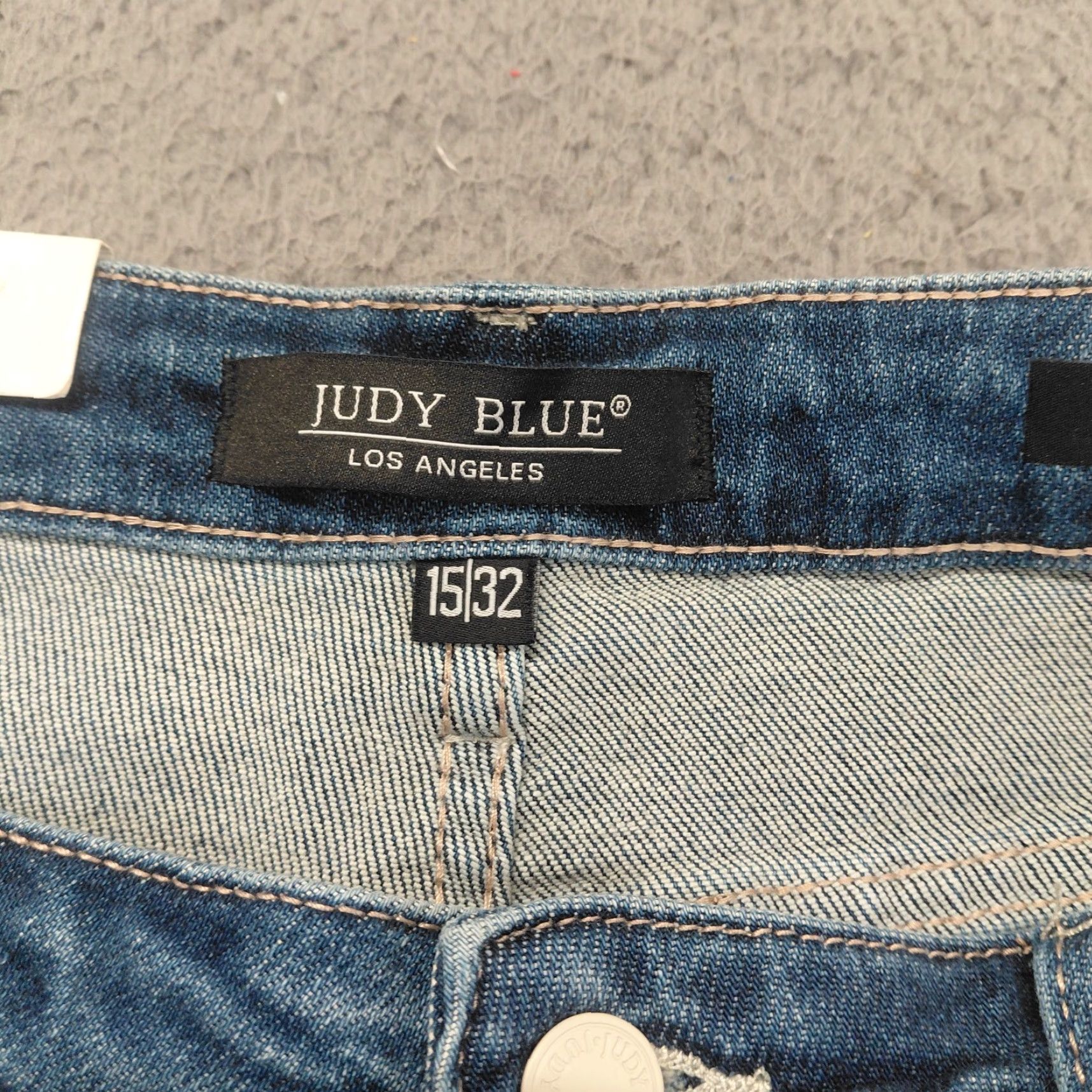 Vintage Judy Blue Jeans Womens Plus 15/32 Blue Denim Straight High Waist Distressed Jeans Size 36" / US 14 / IT 50 - 3 Thumbnail