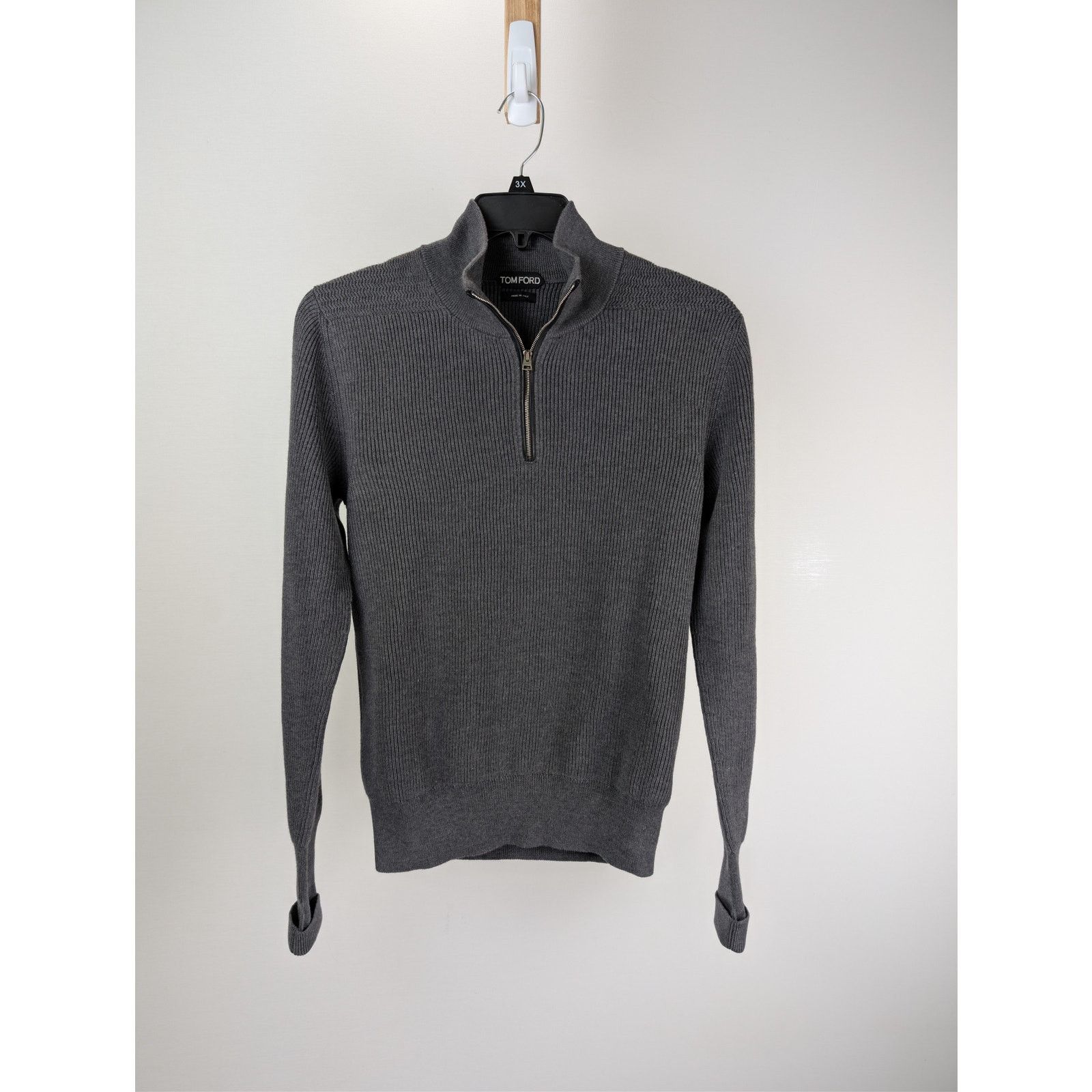 Tom Ford o1rshd1 CC20 Zipper Hi-Neck Sweatshirt in Grey Size US M / EU 48-50 / 2 - 1 Thumbnail