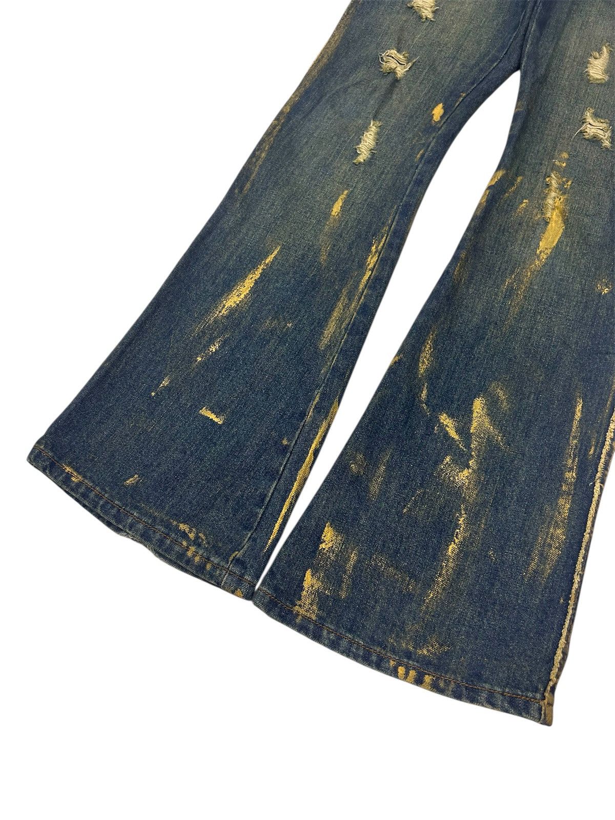 Japanese Brand × Vintage Vintage Japanese WEAR JEANS Painted Flare Denim Size US 32 / EU 48 - 5 Thumbnail