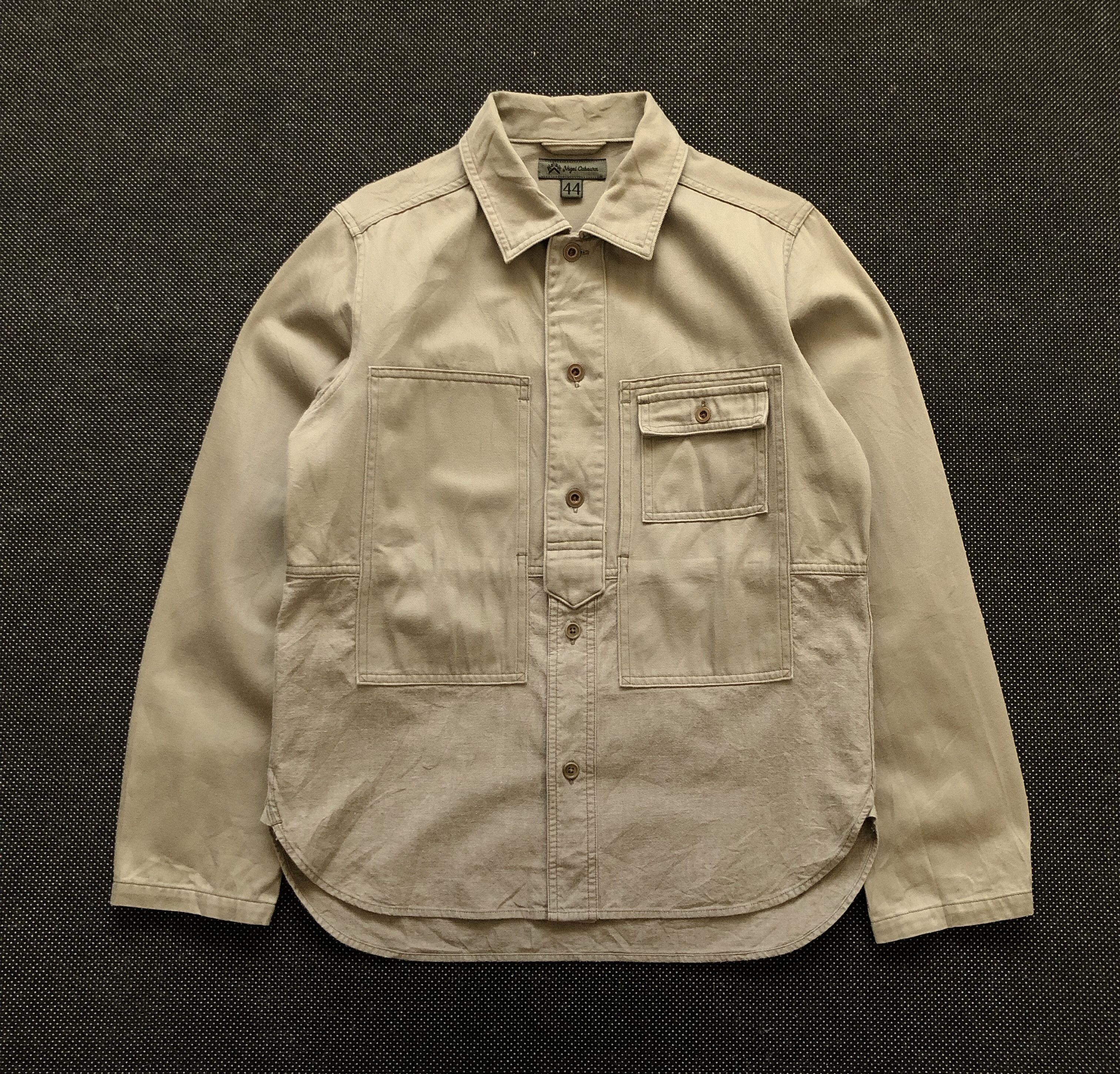 Nigel Cabourn RARE🔥SS20 UTILITY SHIRT JACKET DENIM KHAKI SIZE 44 Size US S / EU 44-46 / 1 - 2 Thumbnail