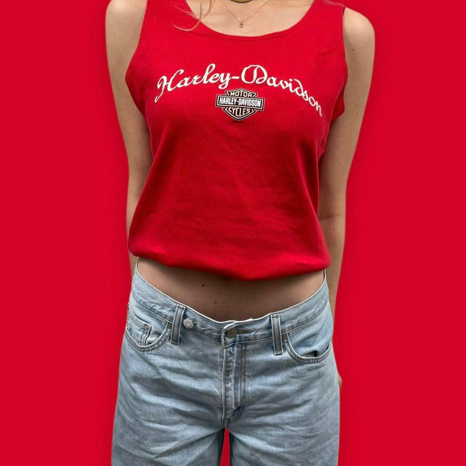 Harley Davidson Vintage harley davidson crop top Size L / US 10 / IT 46 - 1 Thumbnail