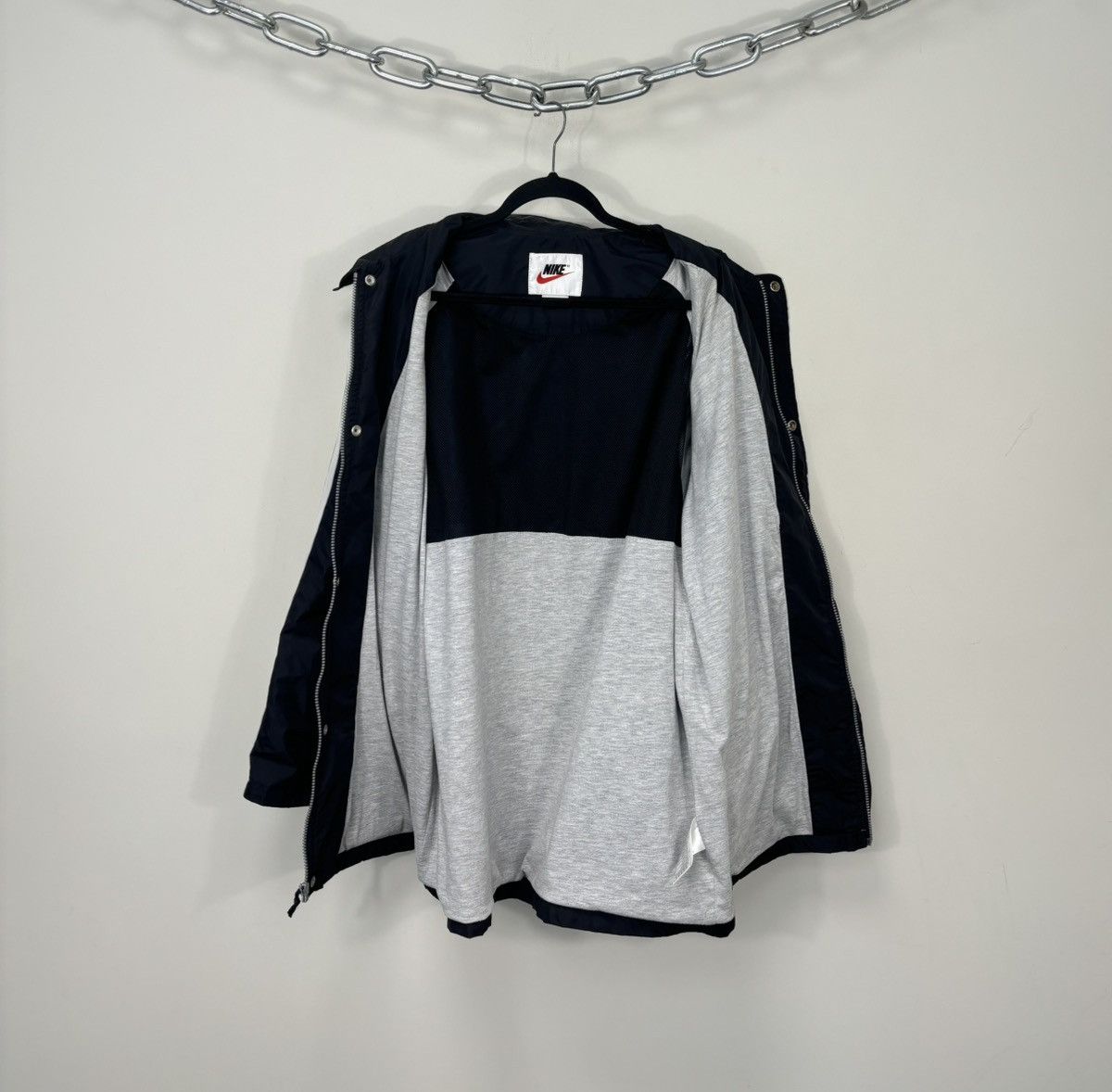 Nike Vintage 90s Nike Y2K Swoosh Retro Hype Full Zip Nylon Jacket Size US L / EU 52-54 / 3 - 2 Thumbnail
