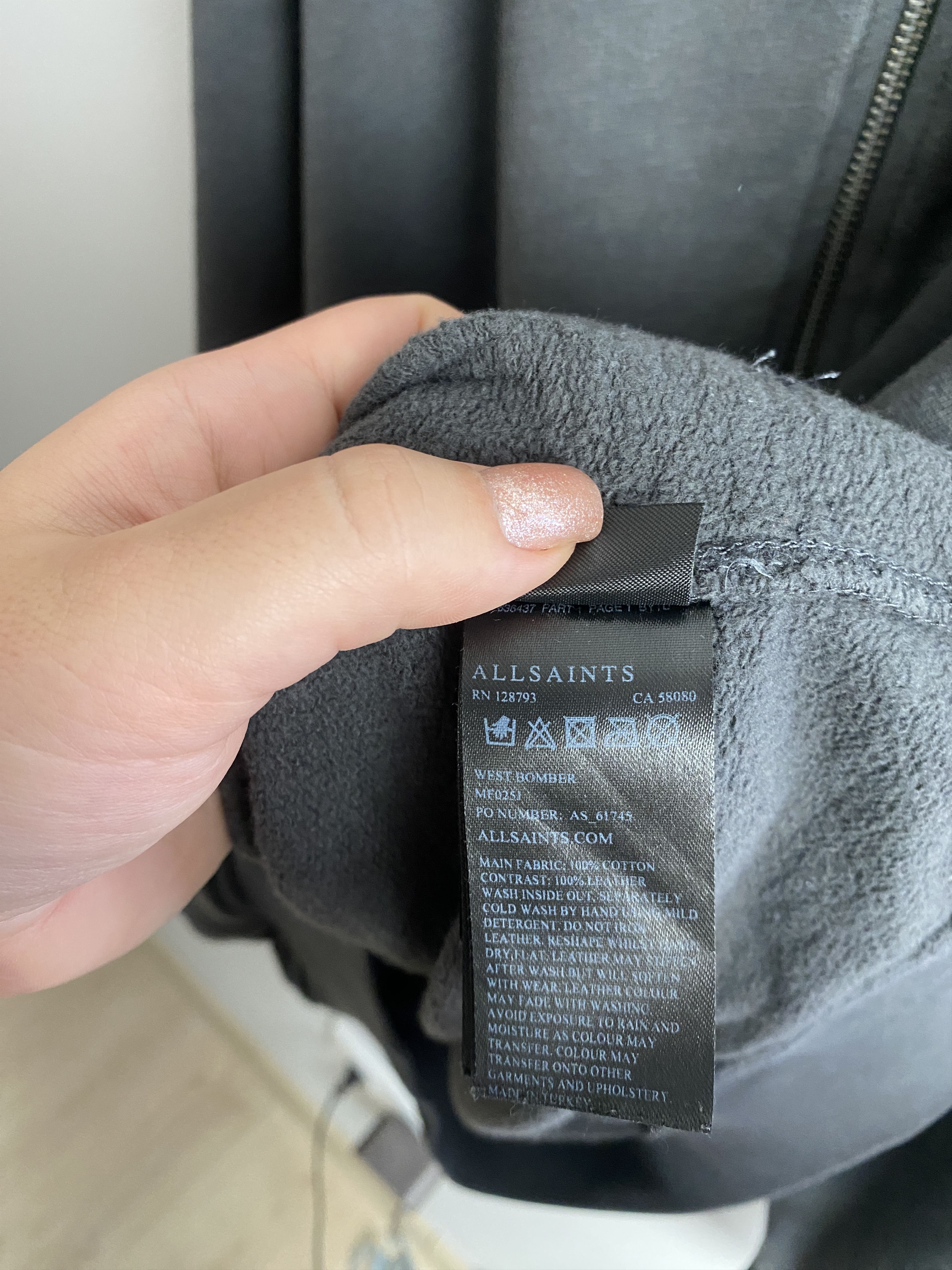 Allsaints Allsaints West Bomber zip-up sweatshirt cotton Size US M / EU 48-50 / 2 - 4 Thumbnail