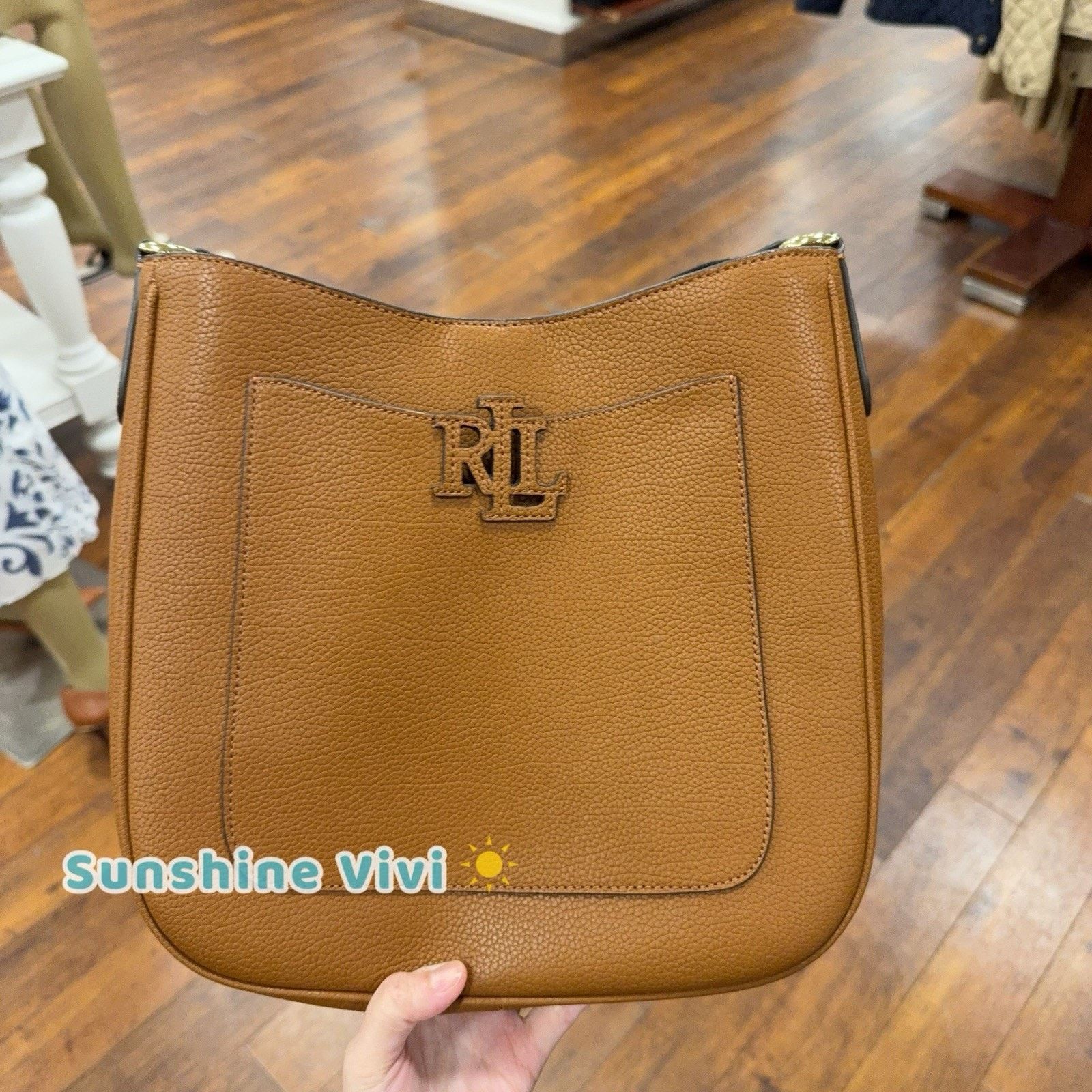 Polo Ralph Lauren NWT Lauren Ralph Lauren Cameryn Leather Small Crossbody Tan Size ONE SIZE - 1 Thumbnail