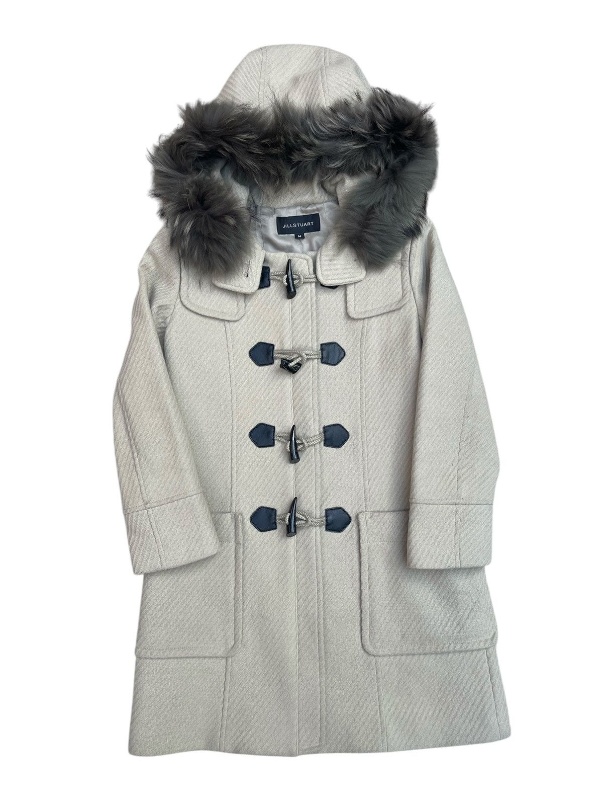 Jil Stuart Jill Stuart Toggle Duffle Coat with Faux Fur Hood Beige Wool Size M / US 6-8 / IT 42-44 - 1 Thumbnail