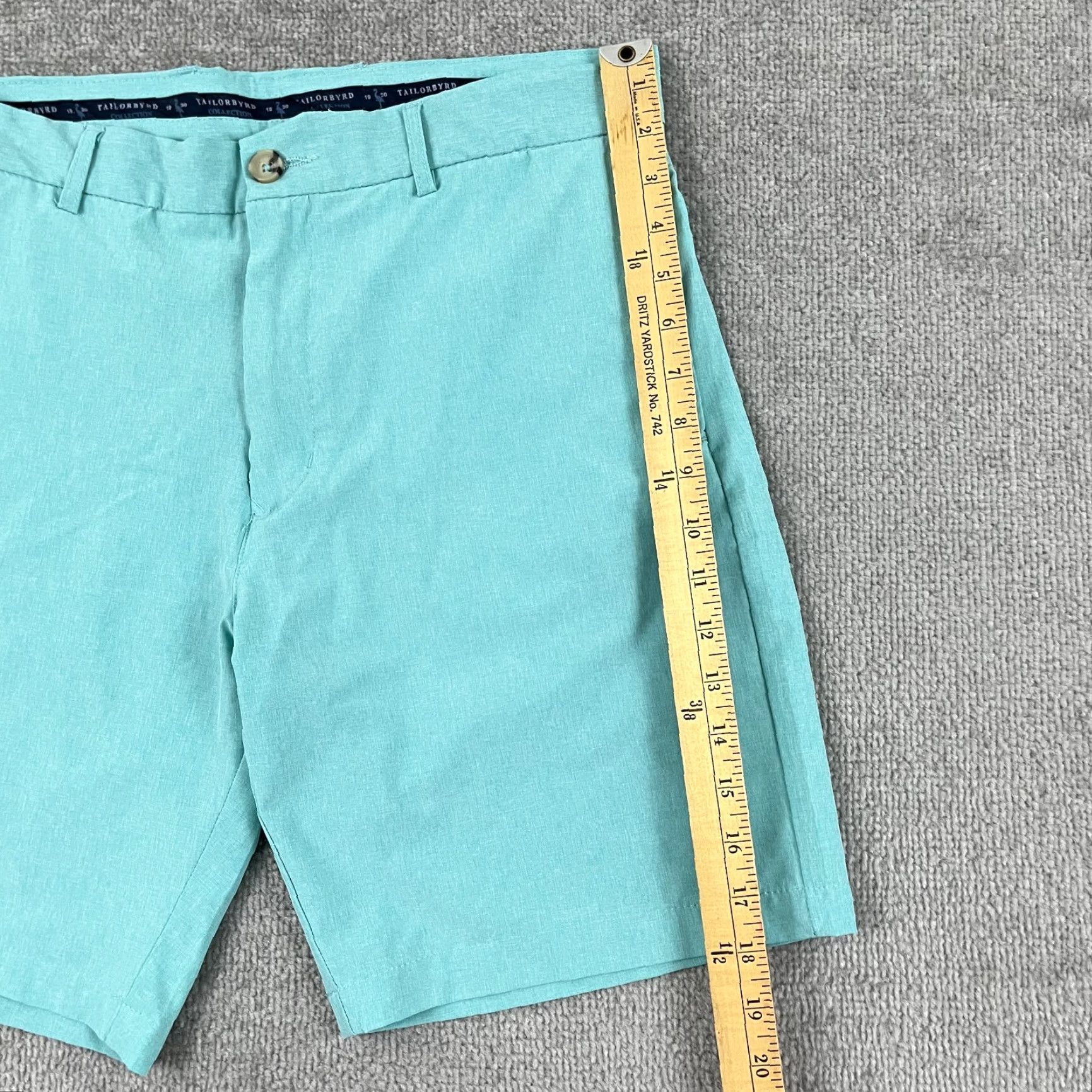 Tailorbyrd TAILORBYRD Shorts Mens Regular Size 32 Blue Green Chino 8.5" Inseam Casual Golf Pants Pockets Size US 32 / EU 48 - 6 Thumbnail