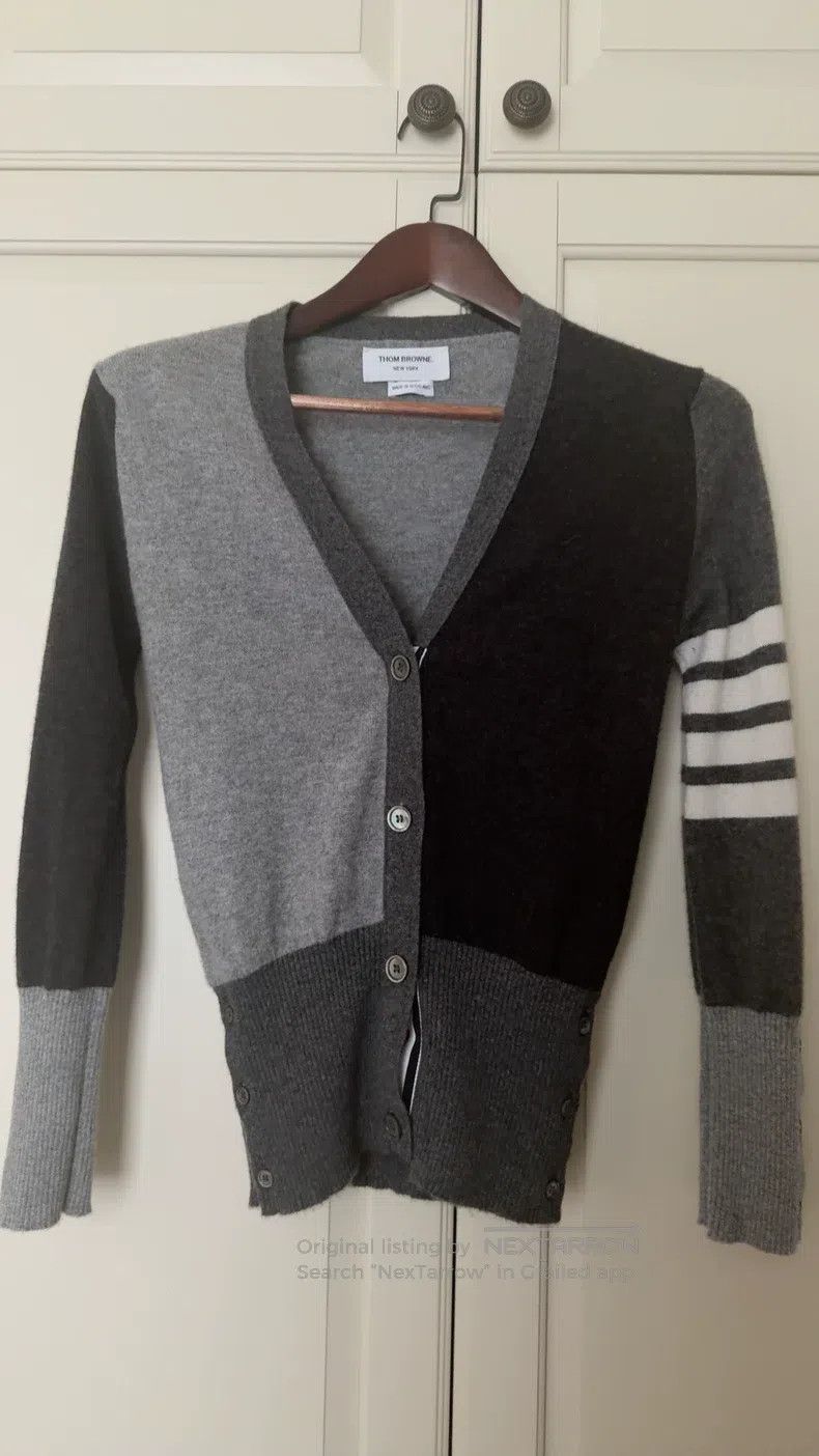 Thom Browne Thom Browne Classic Gray Wool Cardigan Size US XXS / EU 40 - 1 Thumbnail