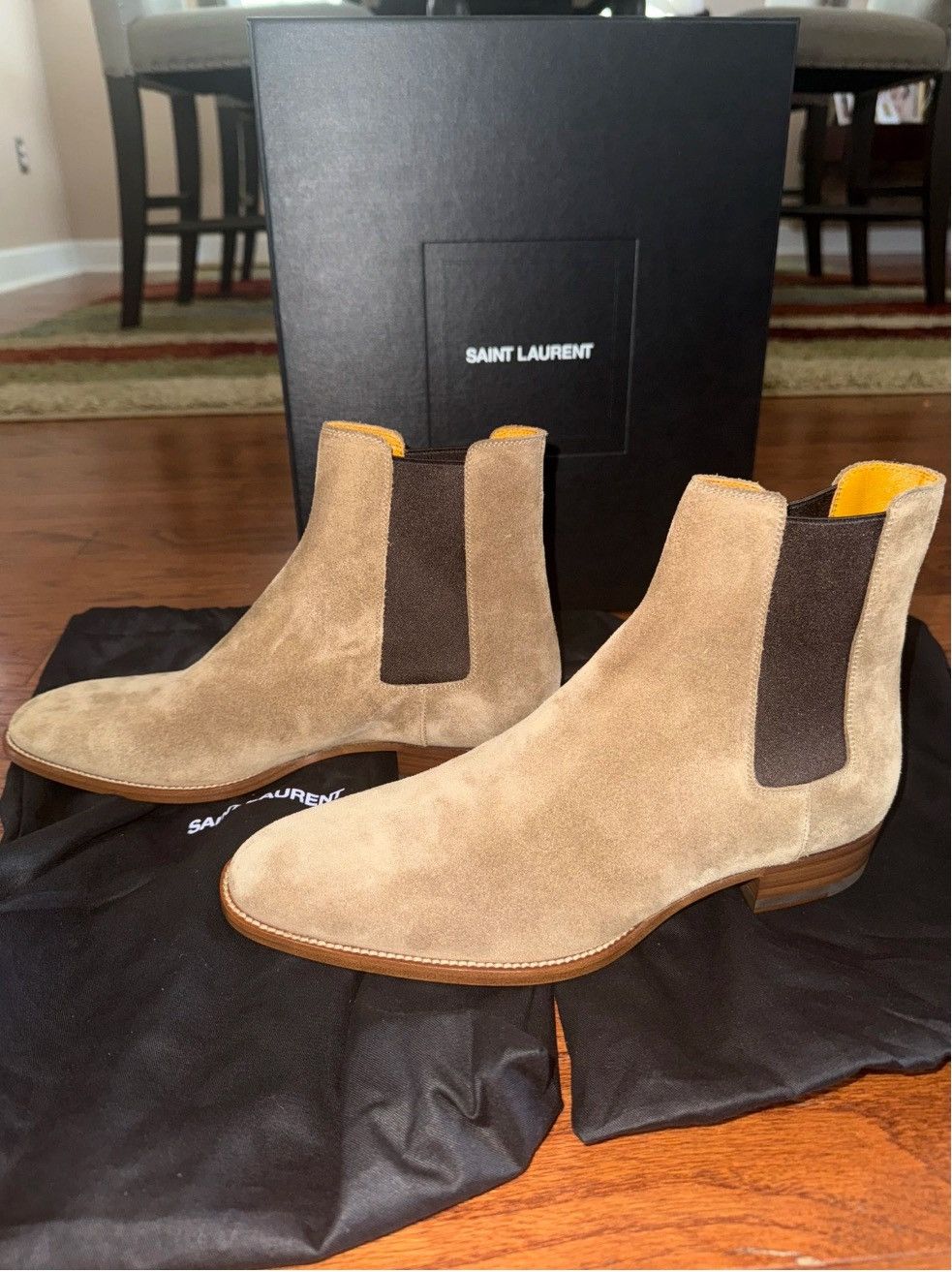 Yves Saint Laurent YSL WYATT CHELSEA BOOTS IN SUEDE Size US 7 / EU 40 - 1 Thumbnail