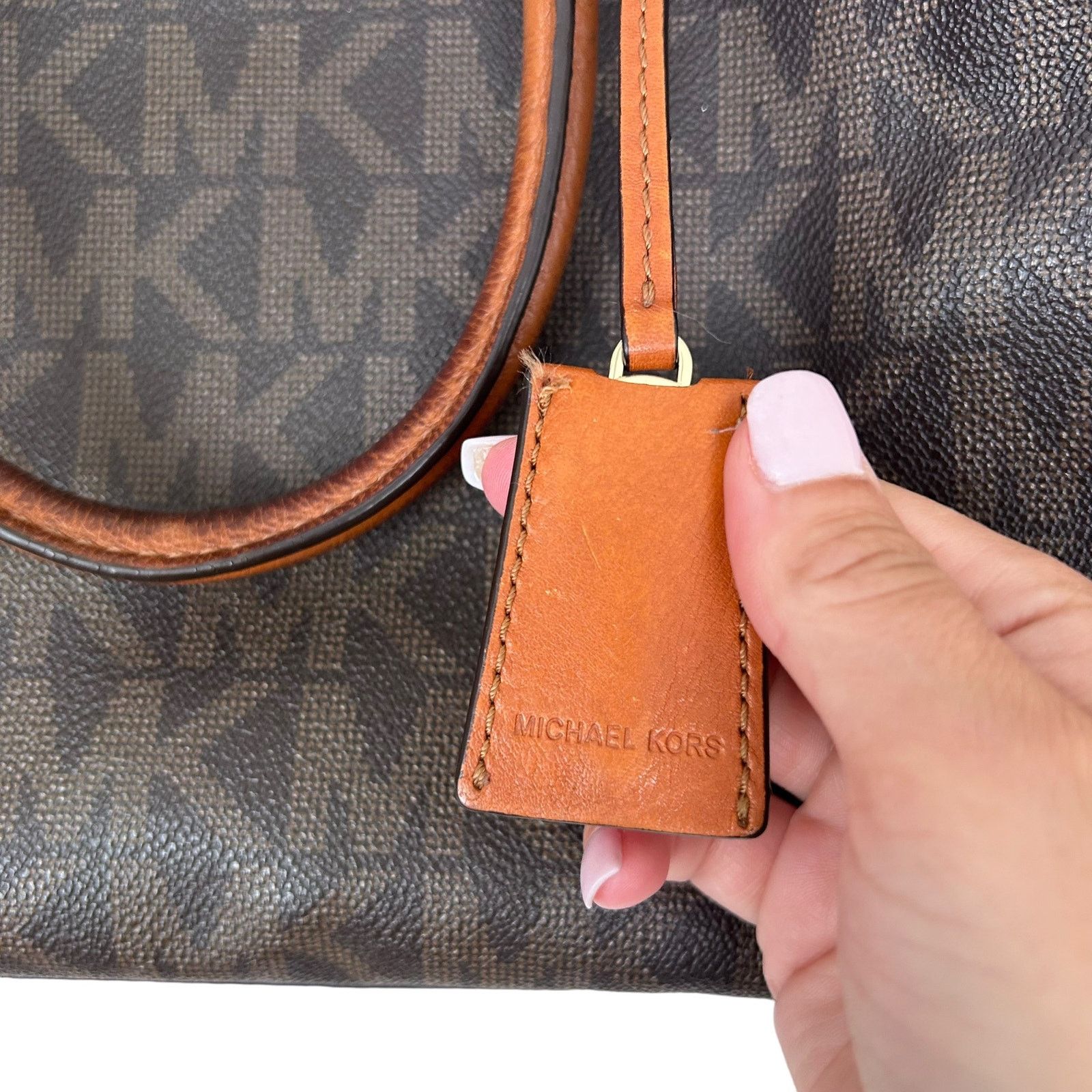 Michael Kors Michael Kors Hamilton Large Satchel Tote Brown Monogram Size ONE SIZE - 3 Thumbnail