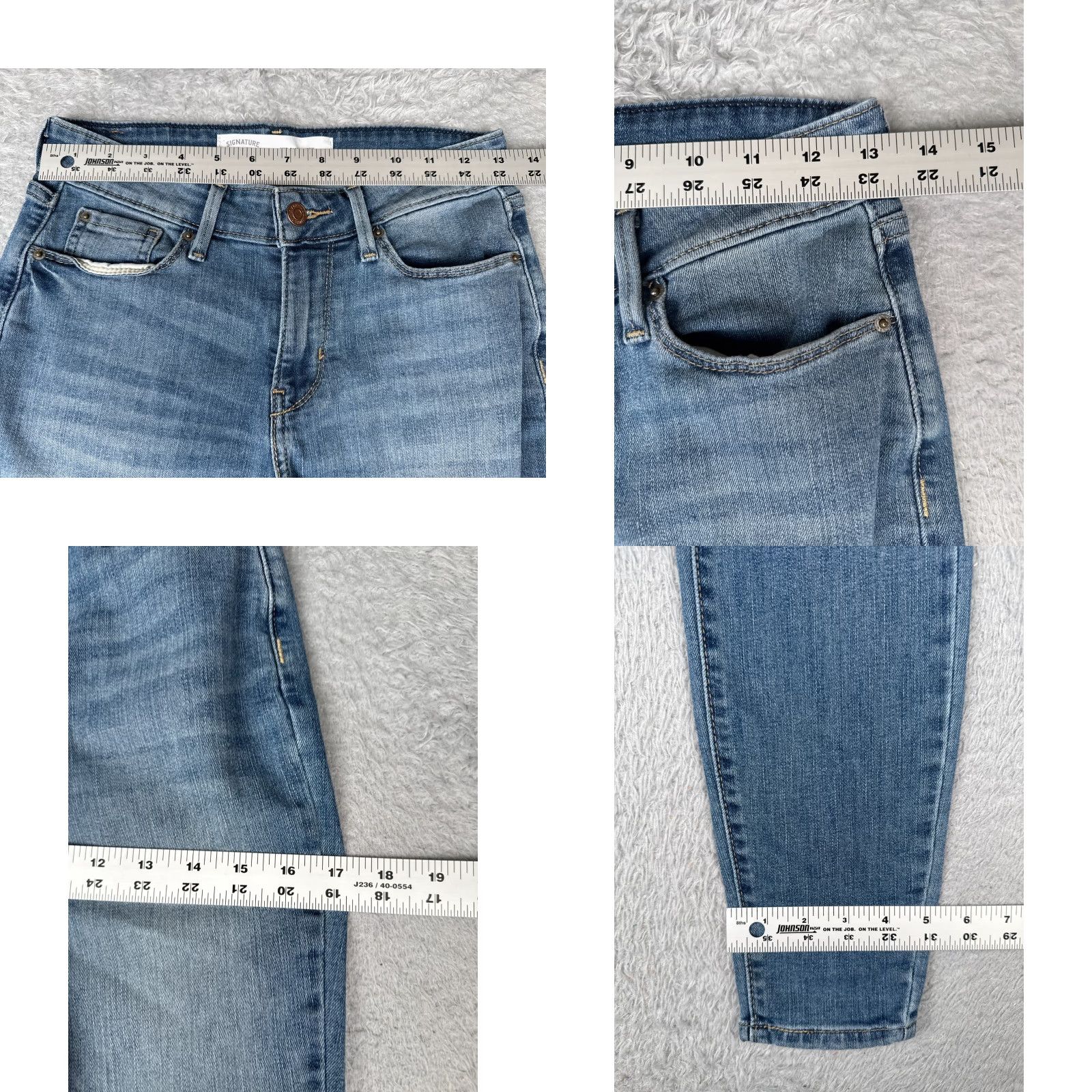Levi's Levis Jeans Women 26 Blue Denim Mid Rise Skinny Signature Cotton Blend 26x28 Size 26" / US 2 / IT 38 - 9 Thumbnail