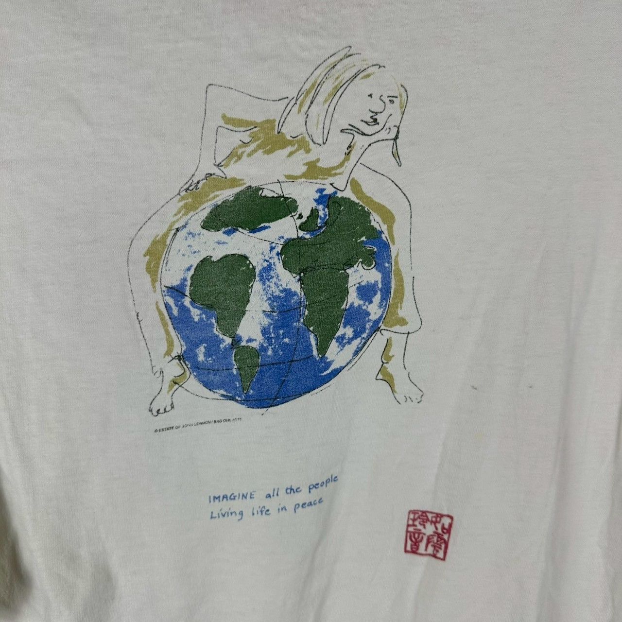 Vintage Vintage 90s Imagine Artwork of John Lennon XL T-shirt Size US XL / EU 56 / 4 - 4 Thumbnail