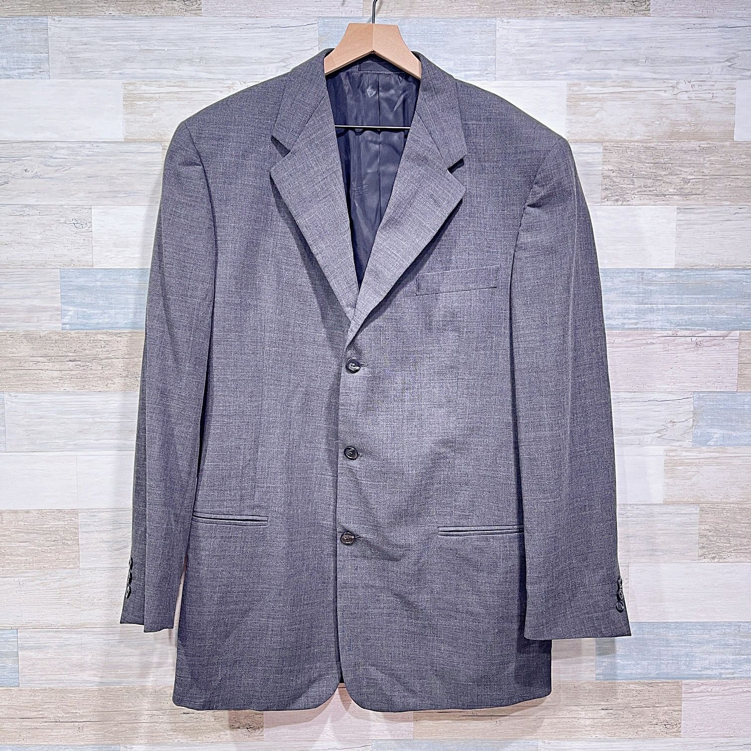 Jhane Barnes Jhane Barnes Vintage Wool Hopsack Suit Gray Mens 42L 36W Size 42L - 2 Thumbnail