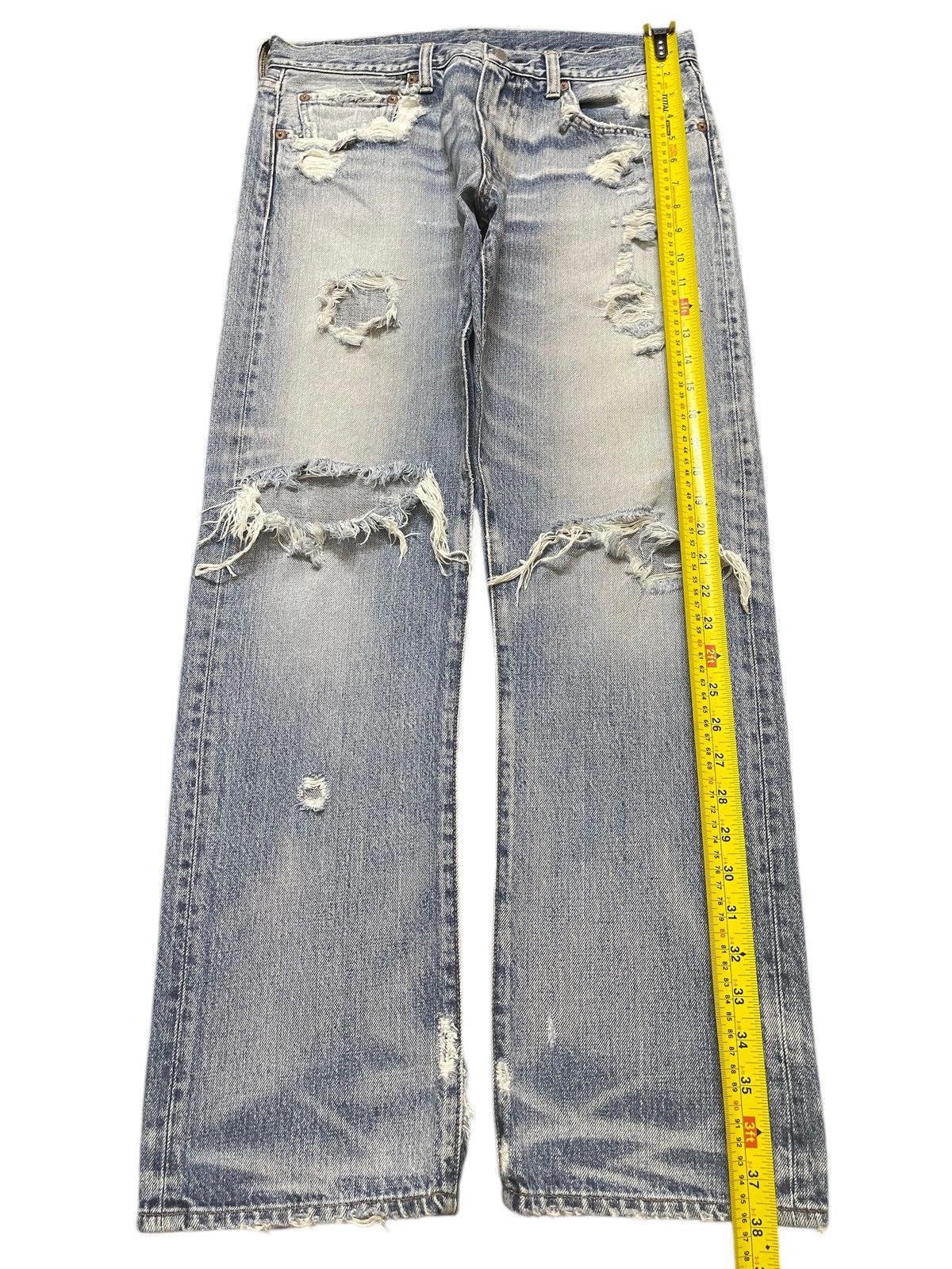 Kapital Vintage Japanese Brand Blue Faded Wash Distressed Jeans Size US 30 / EU 46 - 12 Thumbnail