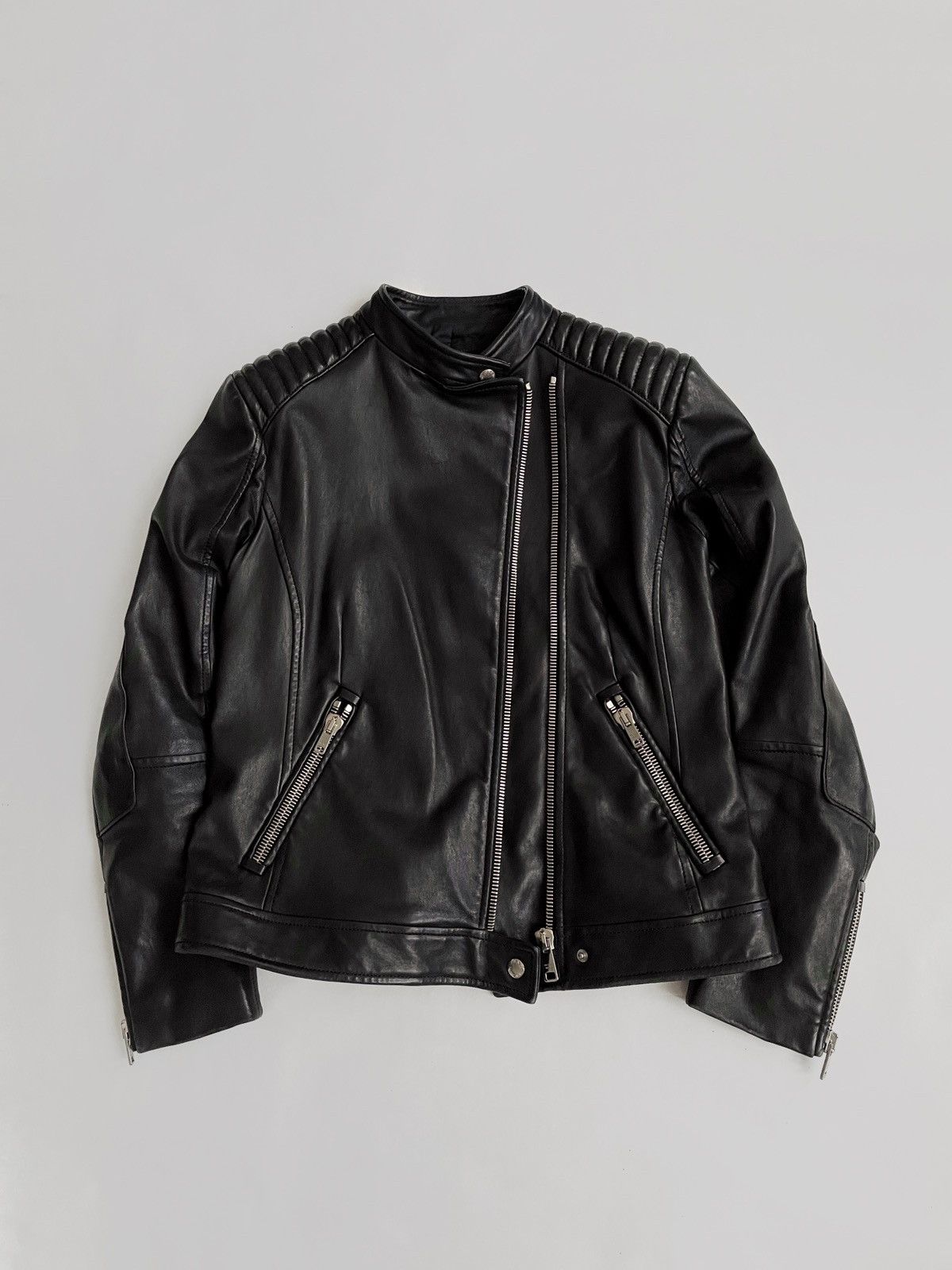 Prada Prada Biker leather zip jacket Size L / US 10 / IT 46 - 1 Thumbnail