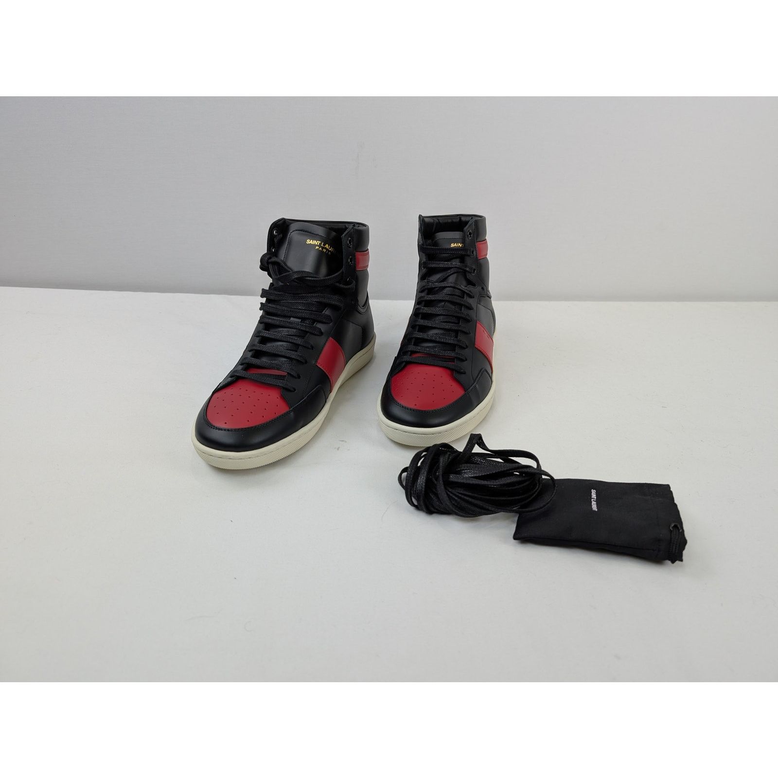 Saint Laurent Paris o1rshd1 Alpha Sigma SL10H Hi Top Sneakers in Red/Black Size US 10 / EU 43 - 8 Thumbnail