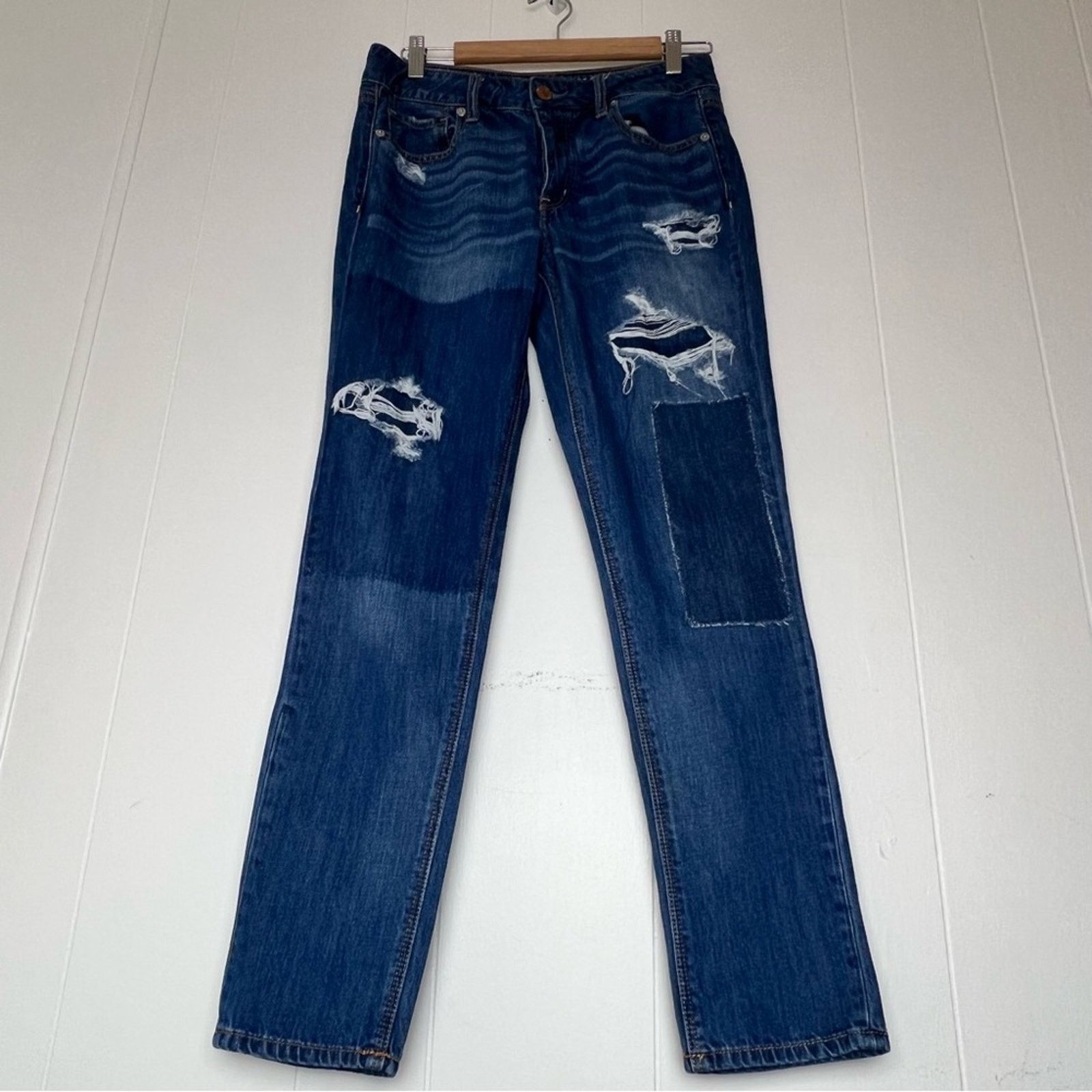American Eagle Outfitters AEO Button-fly Distressed Patchwork Skinny Jeans Women 2 Size 26" / US 2 / IT 38 - 7 Thumbnail