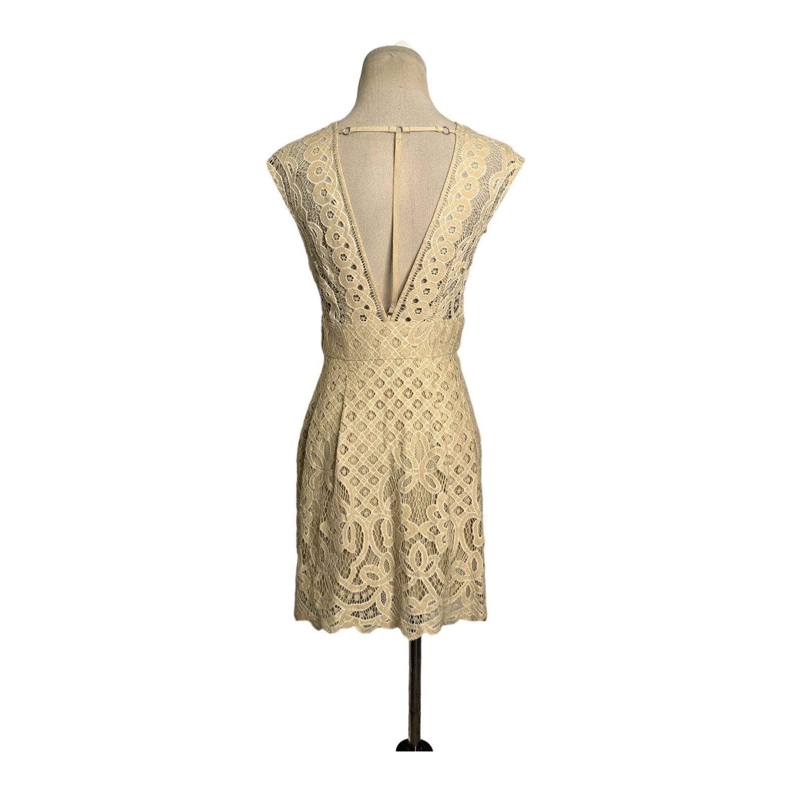 Free People Free People Beige Lace One Million lovers Mini Dress Size 0 Size XS / US 0-2 / IT 36-38 - 12 Thumbnail