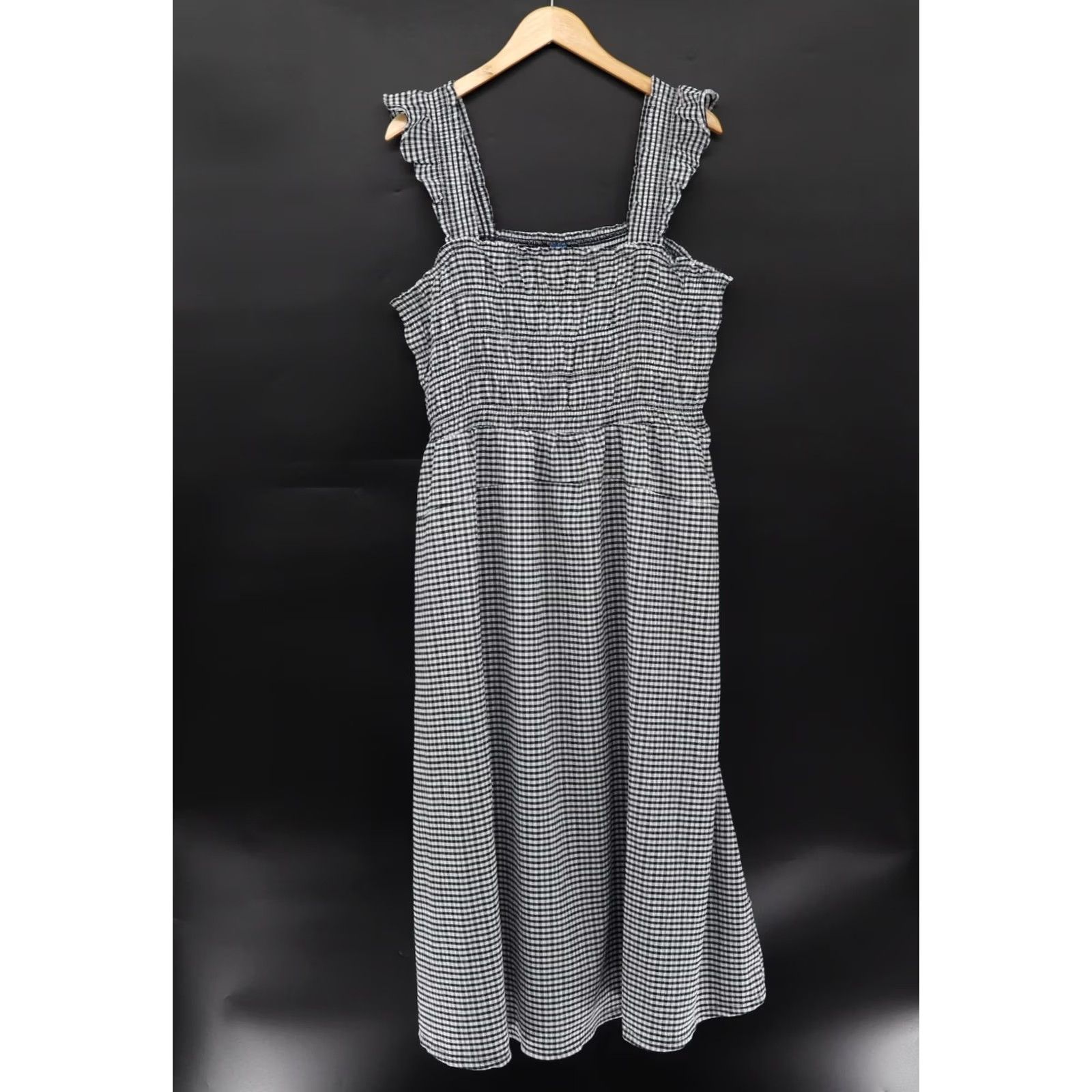Old Navy Old Navy Women's Dress Midi Gingham Smocked Lightweight Navy/White 2XL NEW Size XXL / US 16-18 / IT 52-54 - 2 Thumbnail