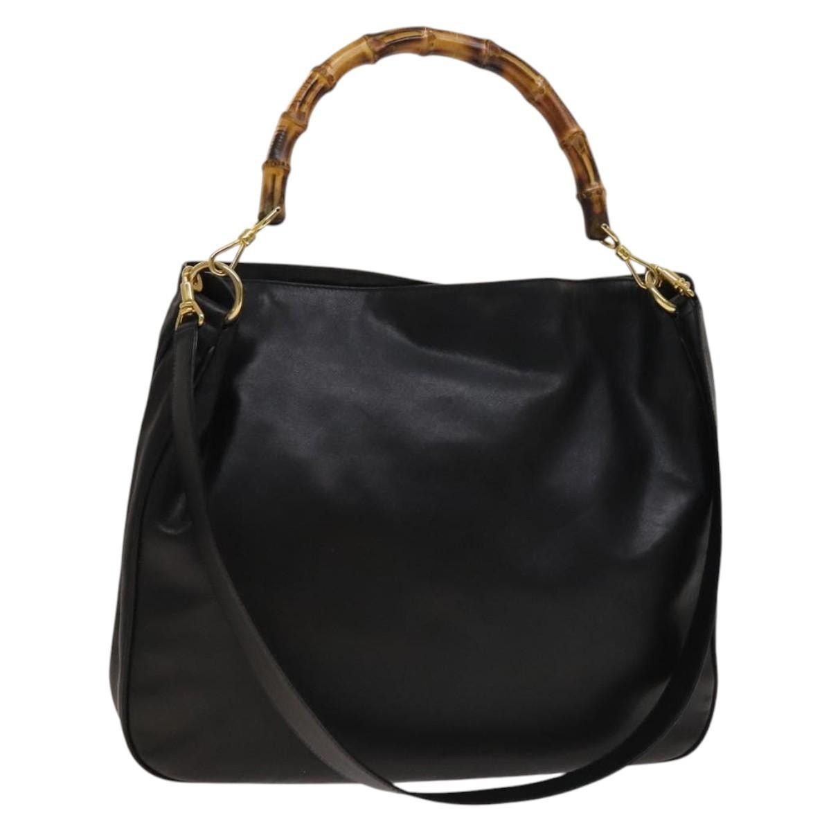 Gucci GUCCI Bamboo Hand Bag Leather Black Gold 001 1781 1577 0 Size ONE SIZE - 1 Thumbnail