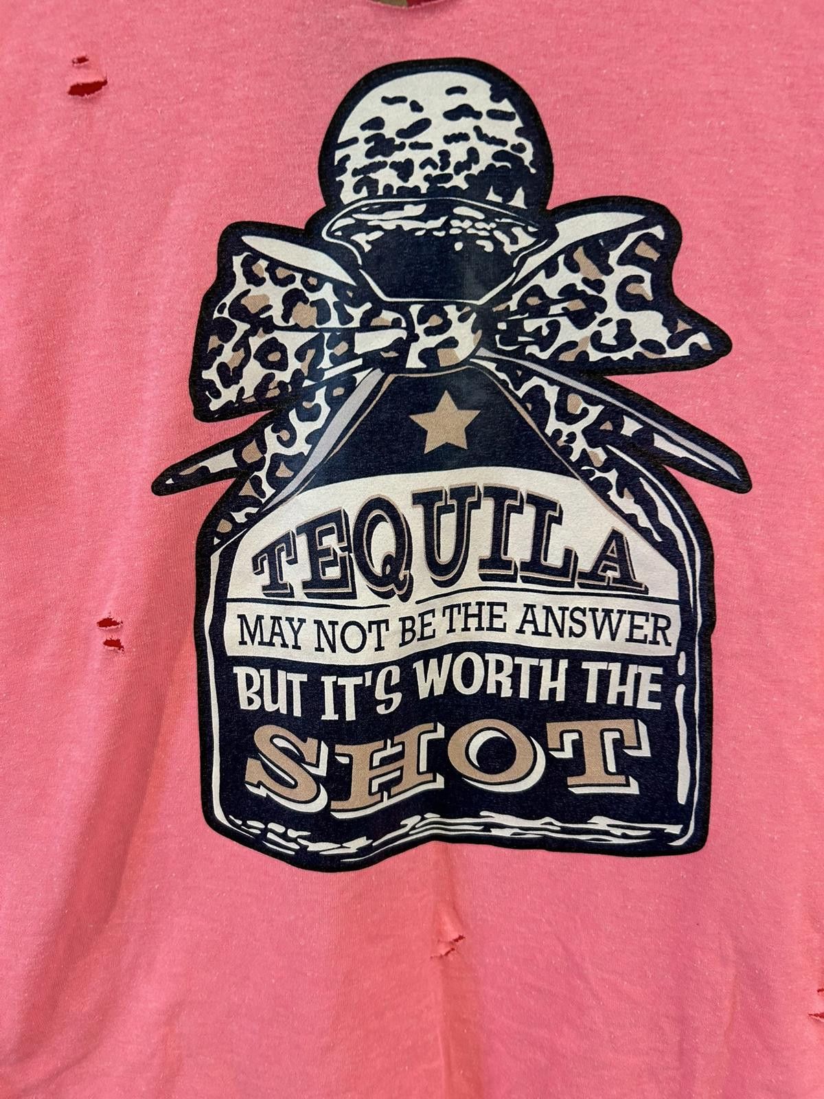 Other Pink Distressed Graphic Tequila Shot T-Shirt Size S / US 4 / IT 40 - 2 Thumbnail