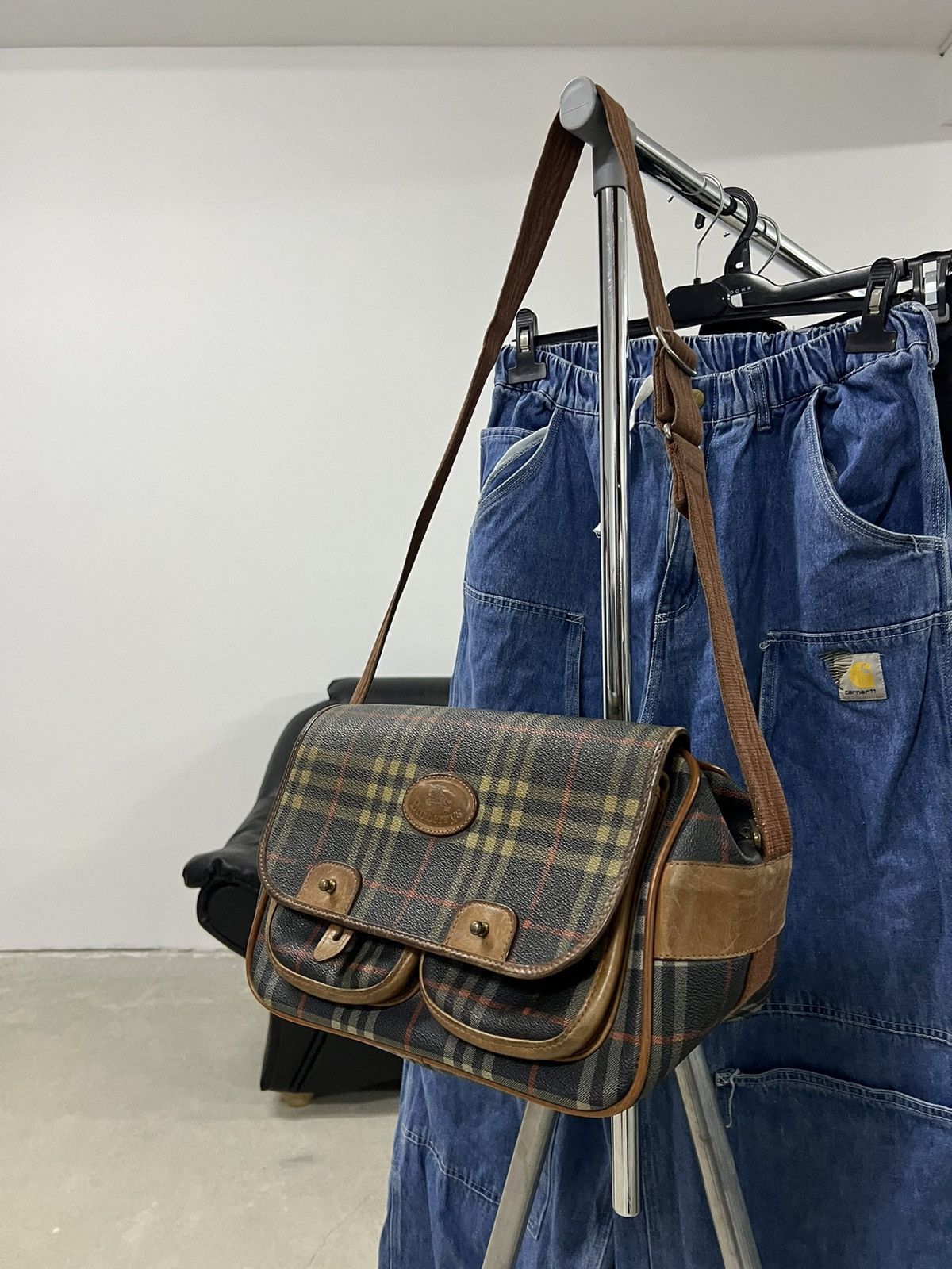 Burberry Burberry exaggerated check sound bag | Grailed