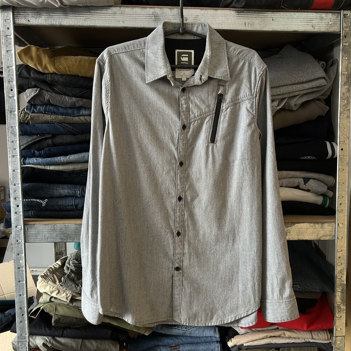 G-Star Vintage G-Star Raw Basic Streetwear designer button shirt Size US L / EU 52-54 / 3 - 1 Thumbnail
