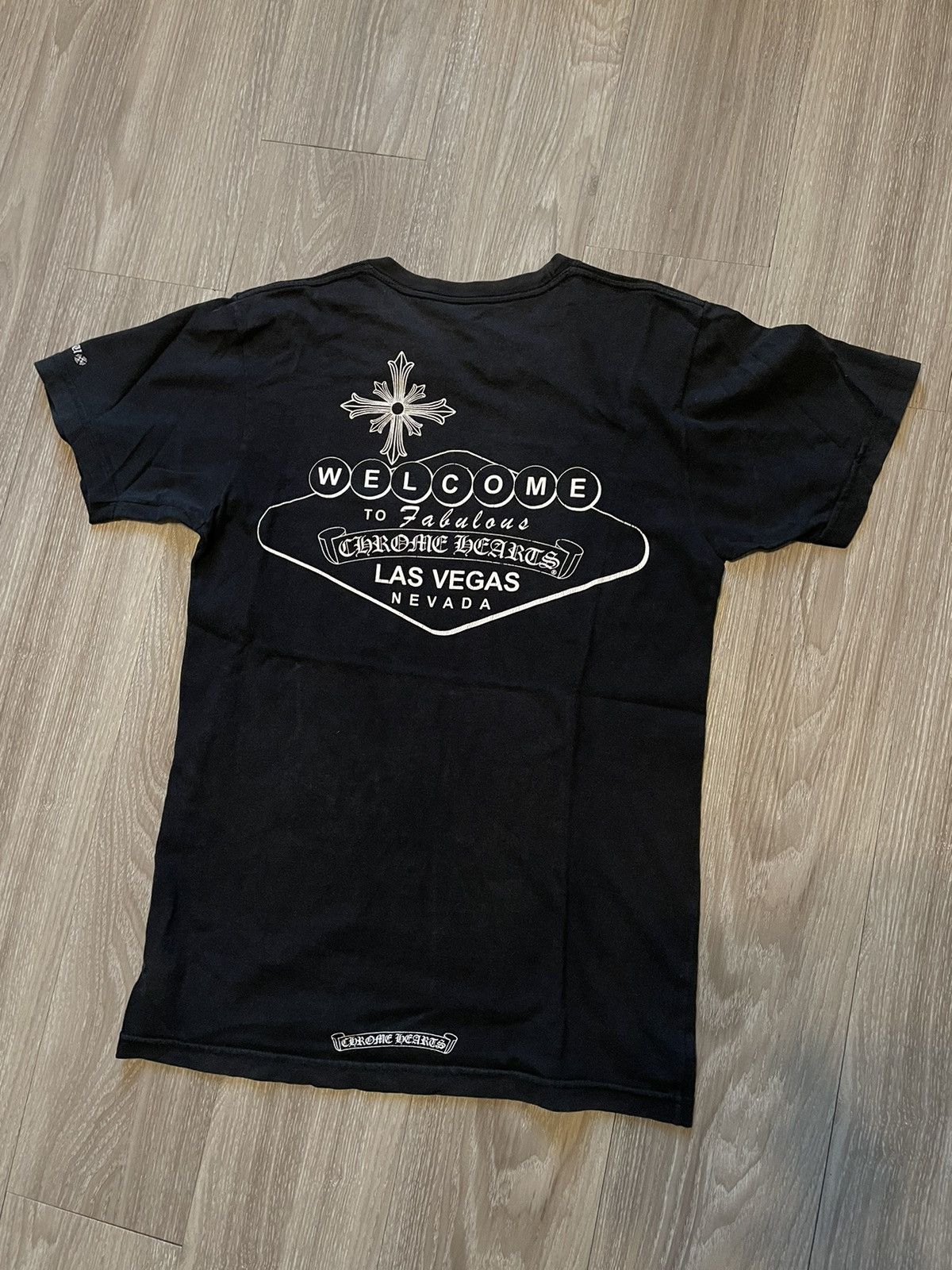 Image of Chrome Hearts Las Vegas Faded T-Shirt in Black, Men's (Size Small)