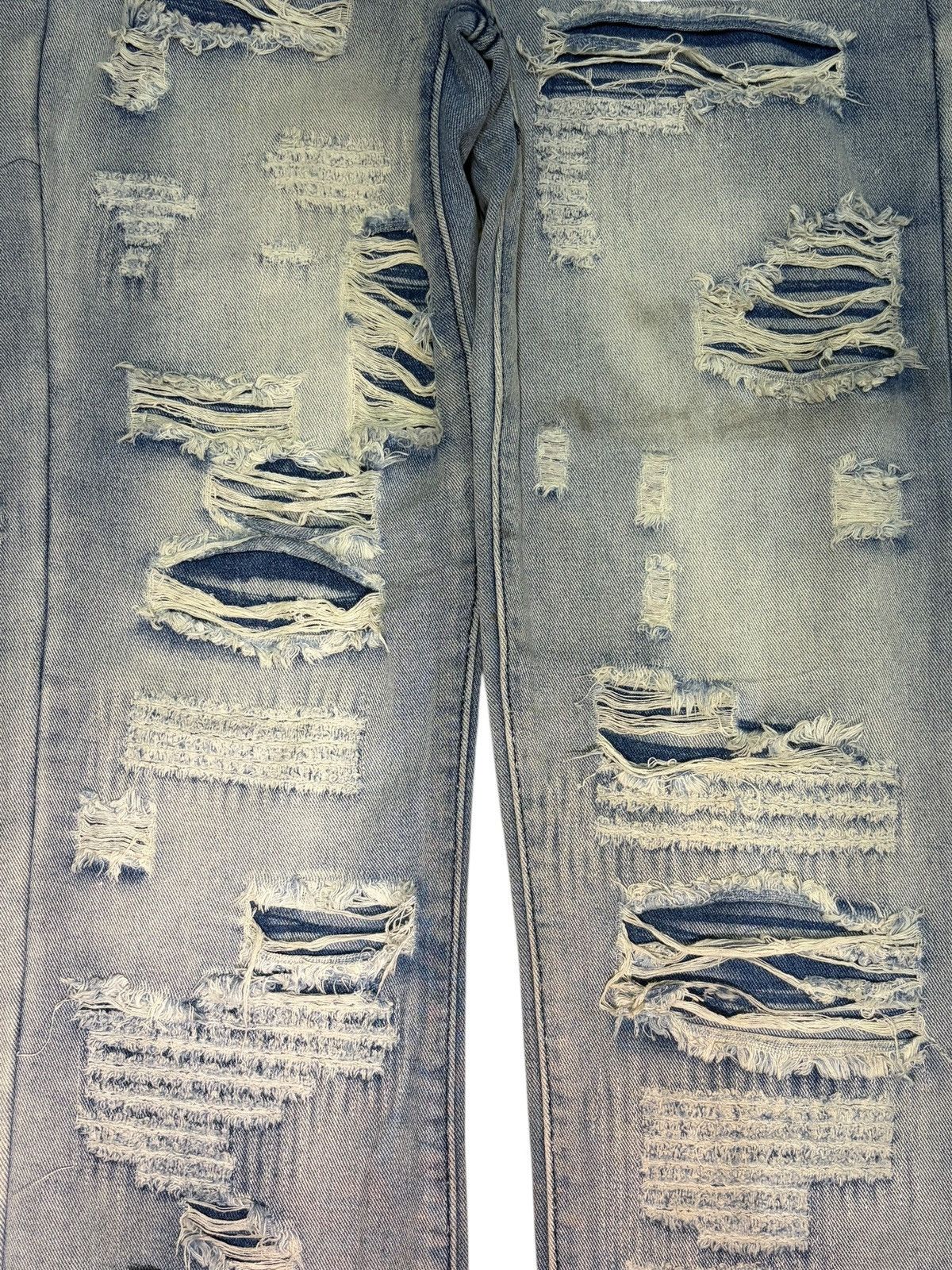 If Six Was Nine Vintage Japanese Brand Heavy Distress Flare Jeans Size US 30 / EU 46 - 3 Thumbnail