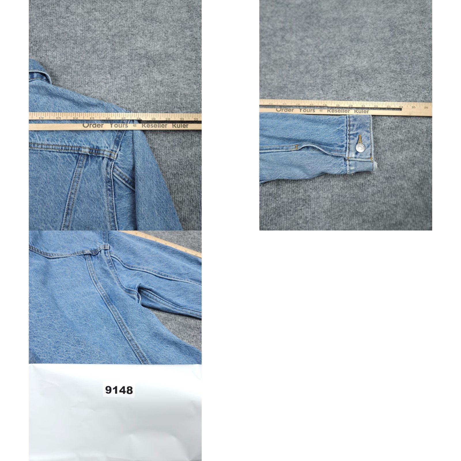 Levi's Levis Jean Jacket Women's XS Blue Denim Distressed Classic Biker 100% Cotton Size 26" / US 2 / IT 38 - 9 Thumbnail
