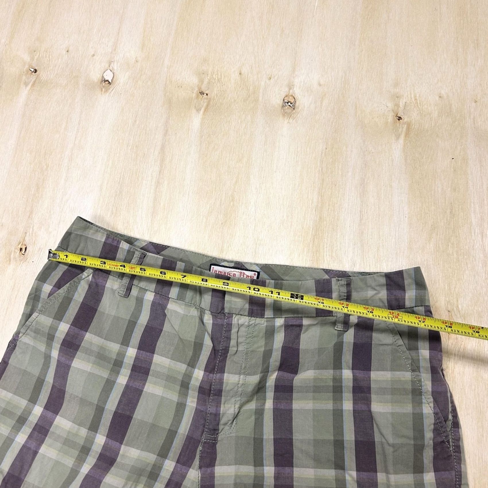 Vintage Jamaica Bay Womens Bermuda Shorts Size 10 Green Plaid Stretch Casual Summer Size 32" / US 10 / IT 46 - 6 Thumbnail