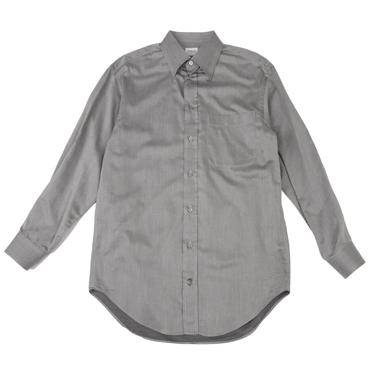 Armani Collezioni Snap Button-Down Shirt in Gray Size 38 Size US XXS / EU 40 - 1 Thumbnail