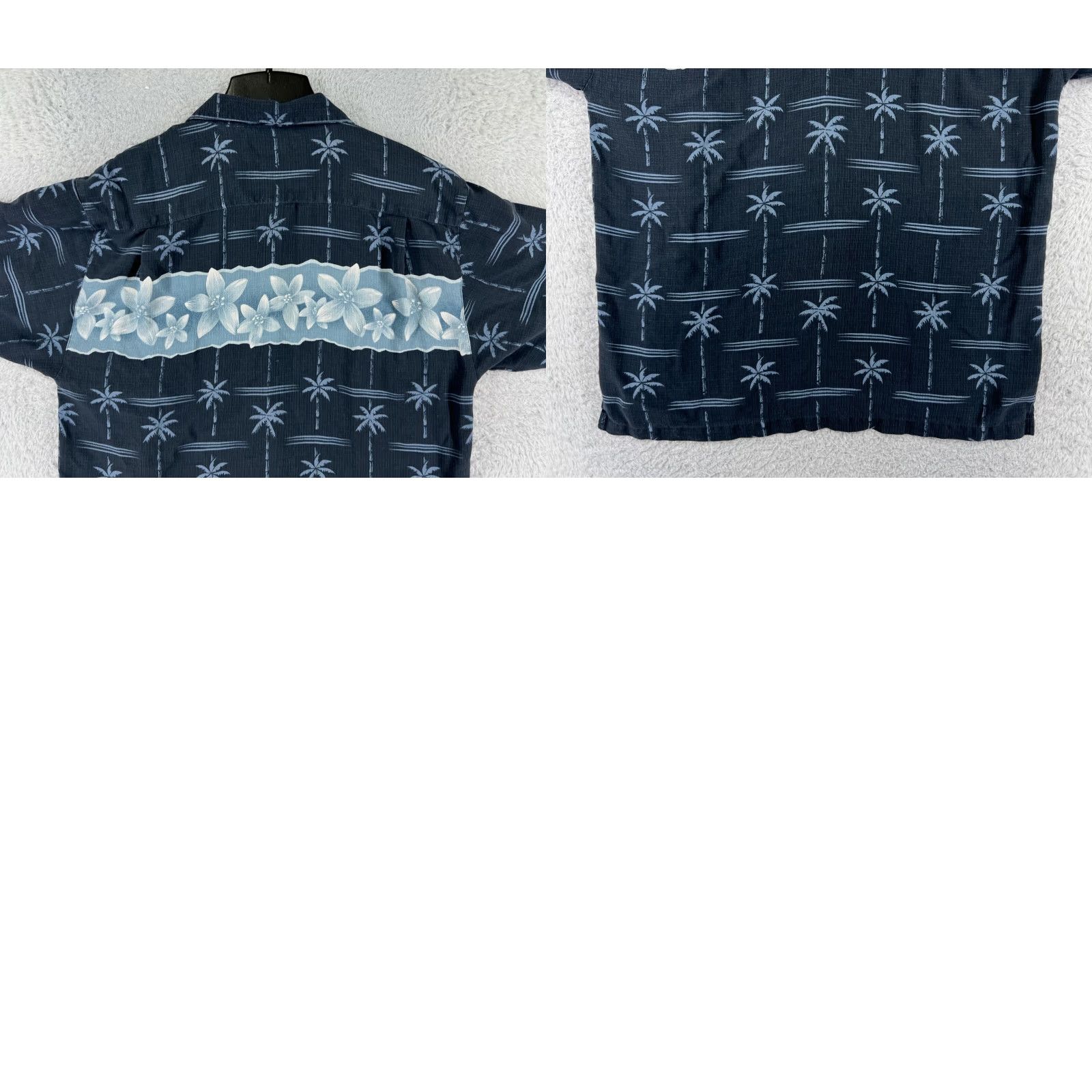 Tommy Bahama Tommy Bahama Shirt Men Medium Blue Floral Palm Tree All Over Print Silk Button-Up Size US M / EU 48-50 / 2 - 9 Thumbnail