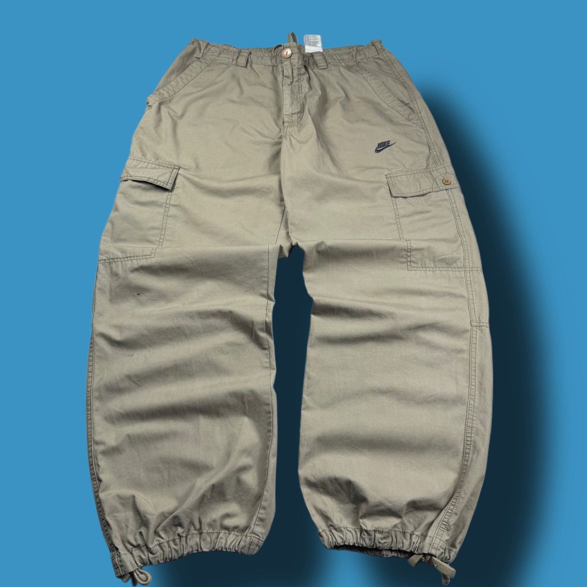 Nike × Vintage NIKE CARGO VINTAGE BASIC LOGO OVERSIZE BAGGY PANTS Size US 34 / EU 50 - 1 Thumbnail