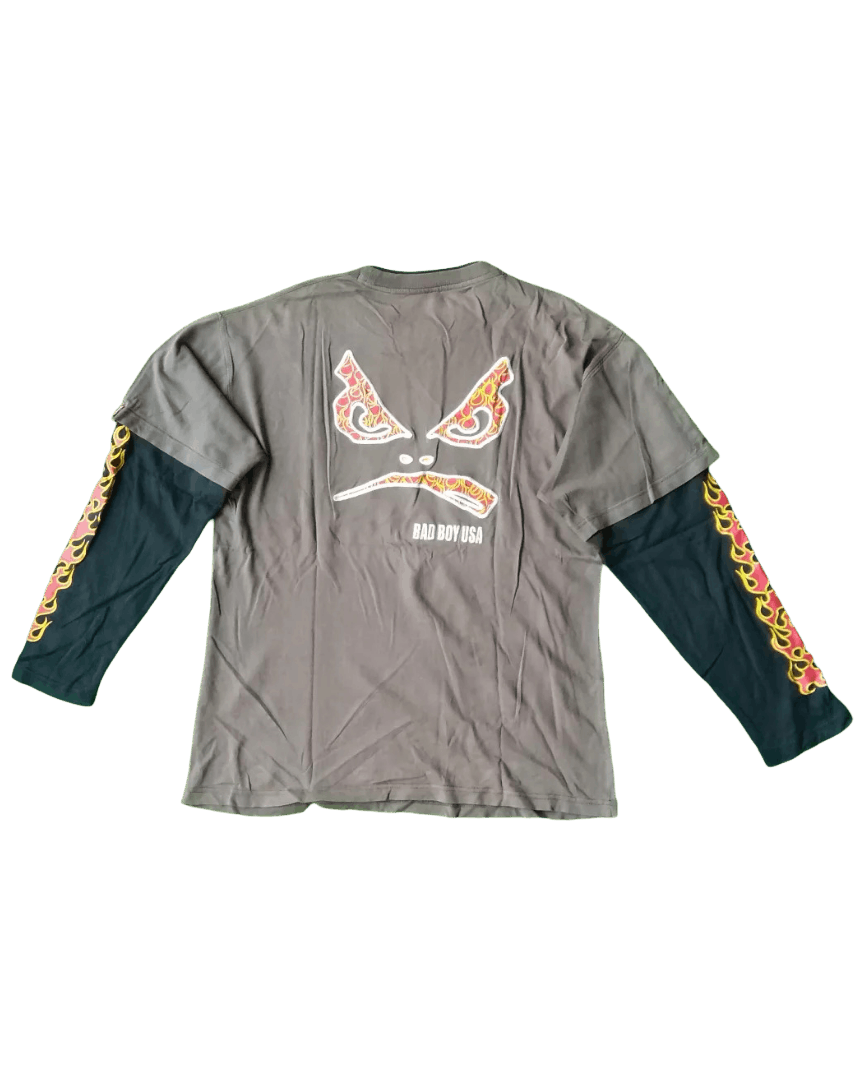 Shorty's Skateboards × Vintage Vintage 00's Bad Boy USA Flame Punk Rock Skate Longsleeve Size US L / EU 52-54 / 3 - 1 Thumbnail
