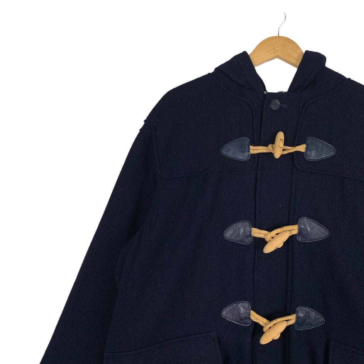 Japanese Brand POSH BOY Checked Lined Wool Hooded Duffle Coat #1123-C51 Size US L / EU 52-54 / 3 - 6 Thumbnail
