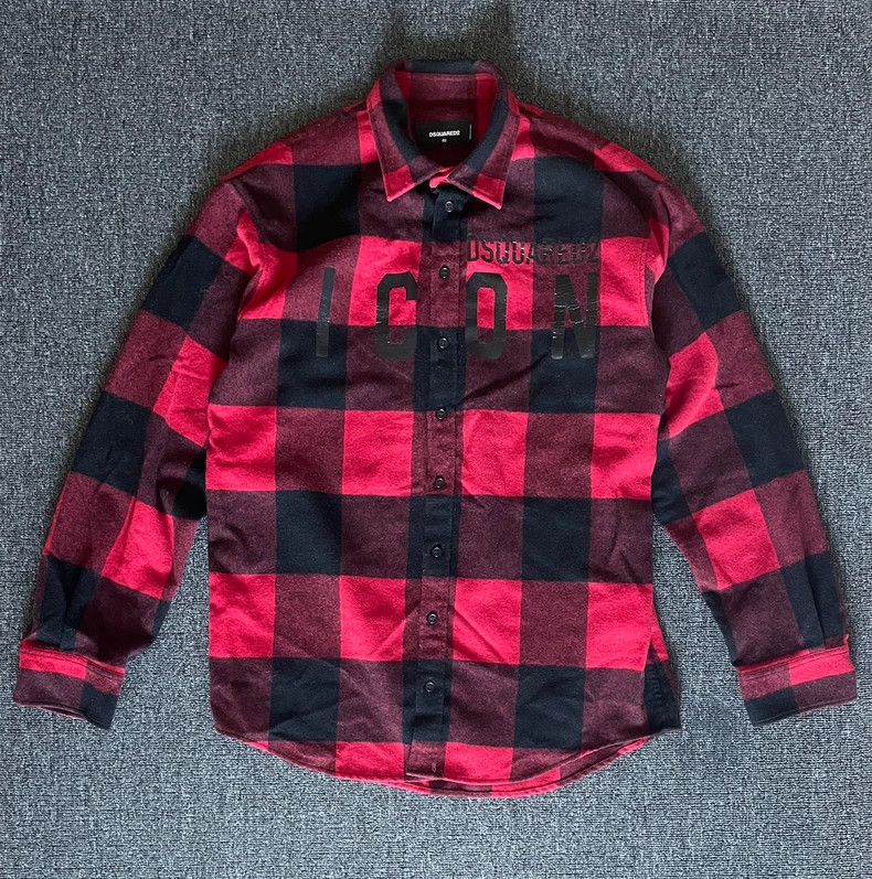 Dsquared2 Dsquared2 Red Black Check Wool Shirt Jacket-yf Size US M / EU 48-50 / 2 - 1 Thumbnail