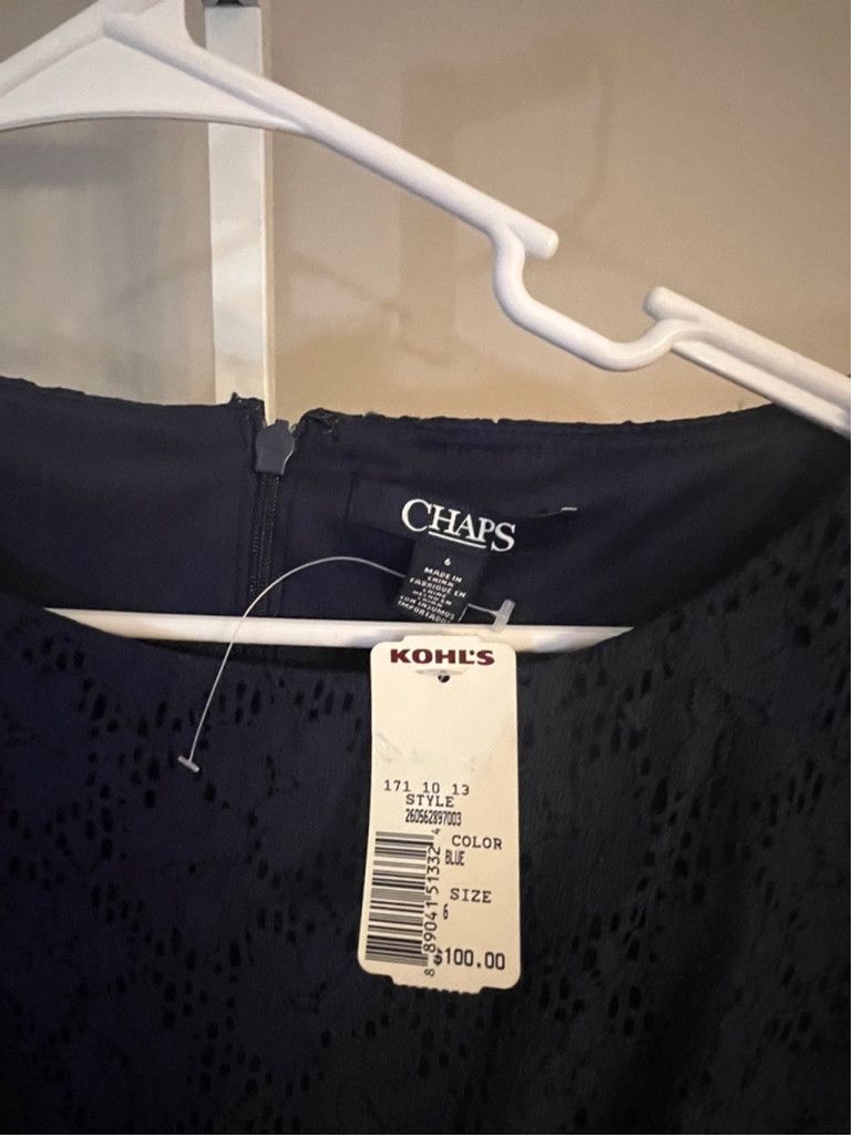 Chaps Women's Chaps Dress, Size 6, Navy Size M / US 6-8 / IT 42-44 - 3 Thumbnail