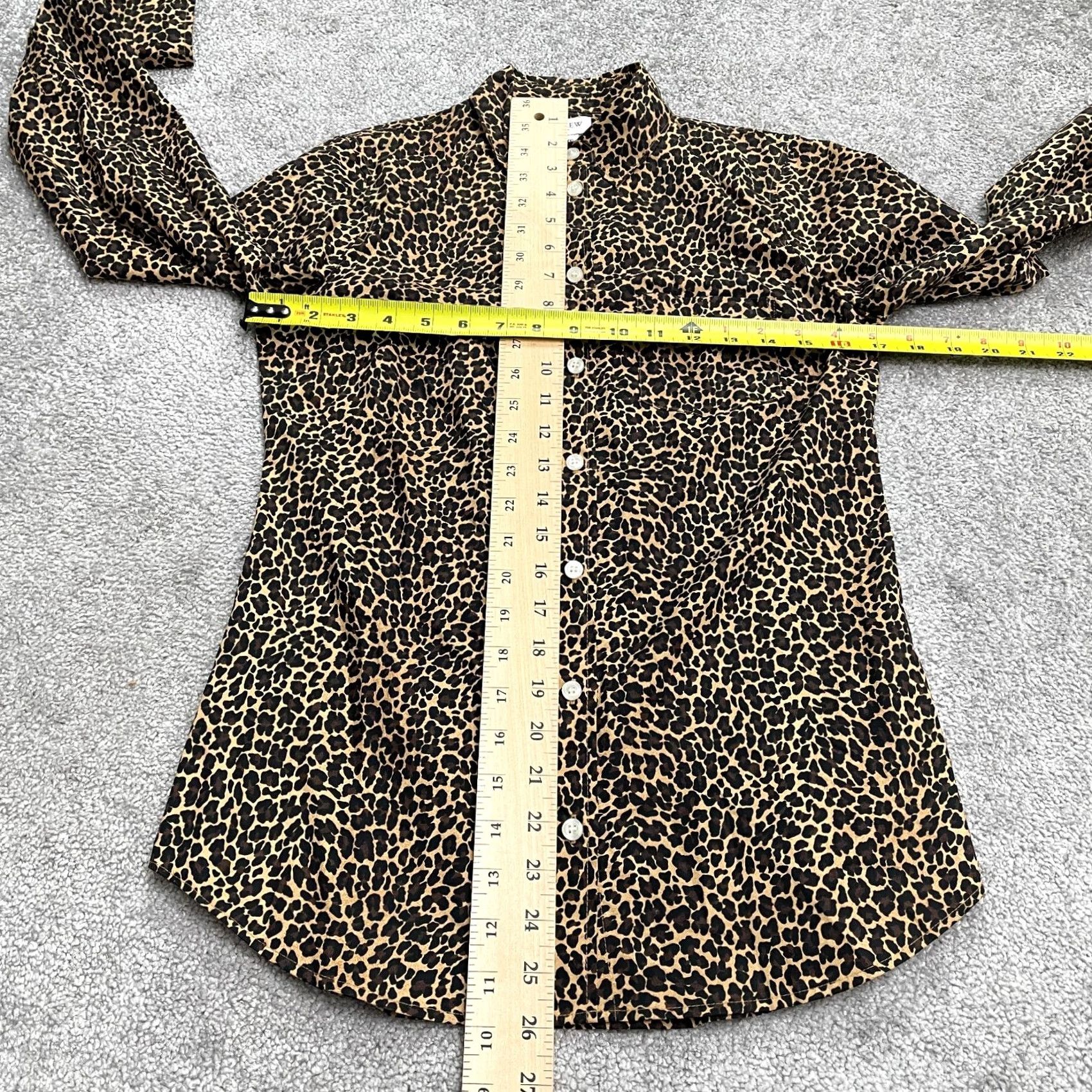 J.Crew VINTAGE J. Crew Leopard Button Down Shirt Womens XXS Brown Animal Print Long Sleeve Top Size XXS / US 00 / IT 34 - 7 Thumbnail