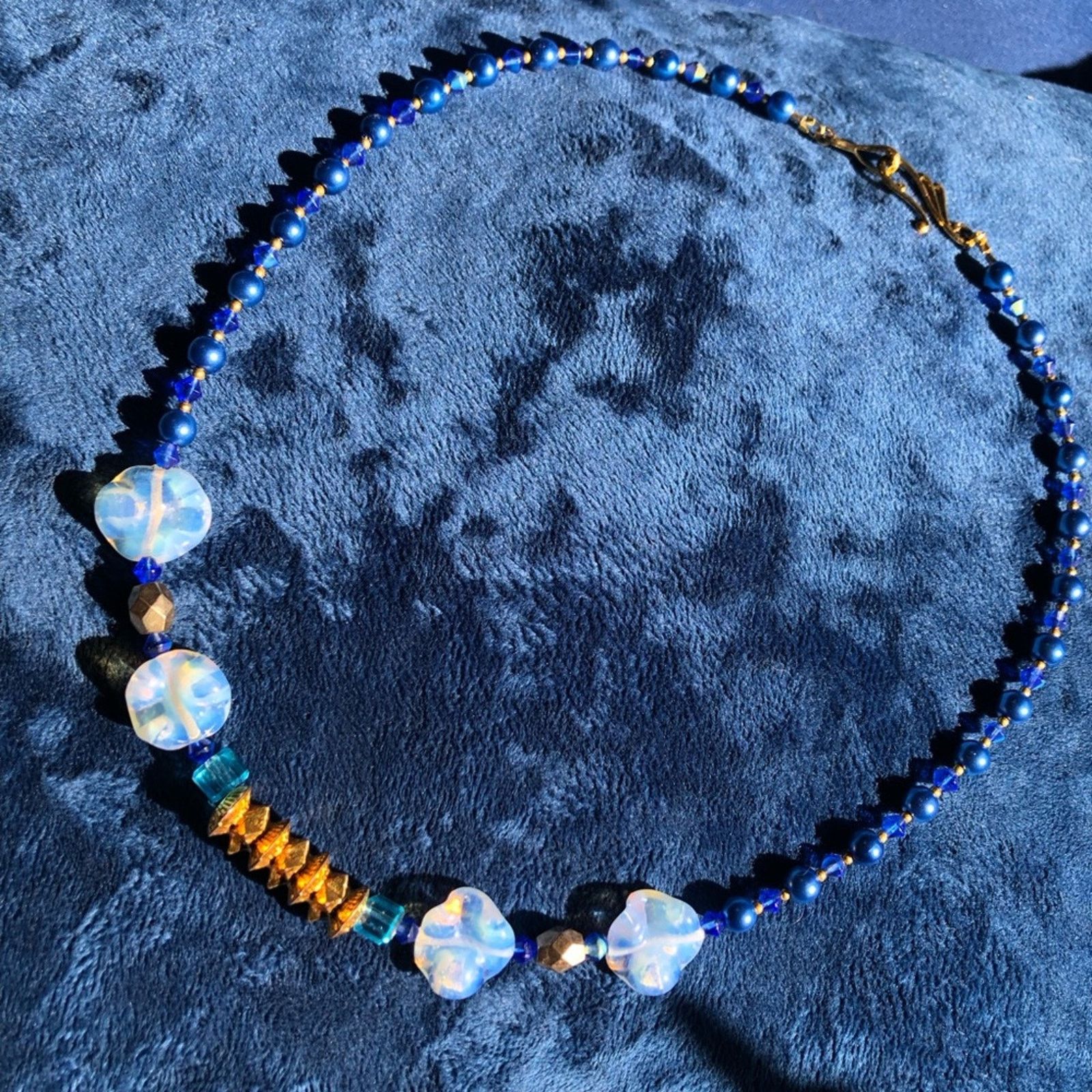 Other Handcrafted repurpose vintage opalite Czech glass necklace Size ONE SIZE - 5 Thumbnail