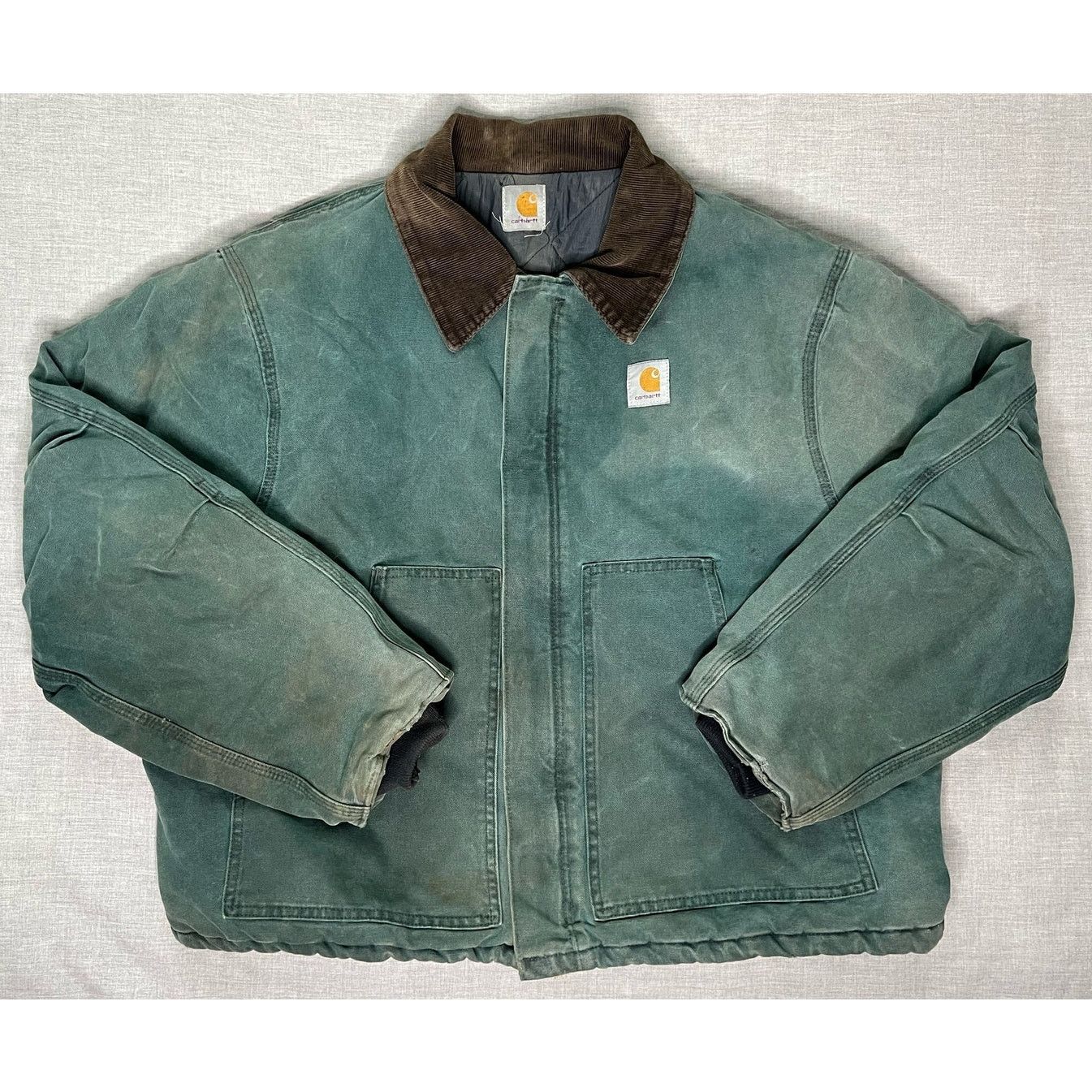 Carhartt × Vintage Vintage Carhartt Green Quilt Lined Detroit Jacket 2XL 28x28 Size US XXL / EU 58 / 5 - 1 Thumbnail