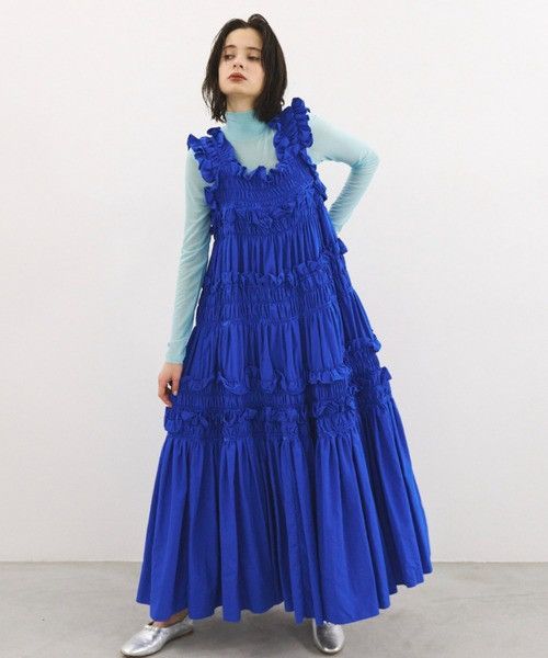 Other PERNA - Deep Blue Ruffle Dress Size S / US 4 / IT 40 - 3 Thumbnail