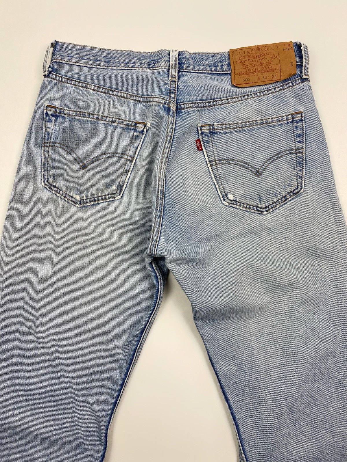 Levi's 2000s Vintage Distressed Levi’s 501 Washed Blue Denim Pants Size US 33 - 11 Thumbnail