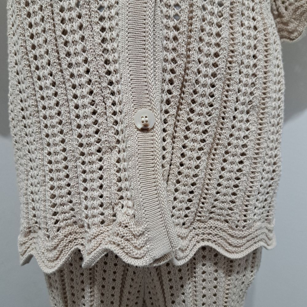 Other Solitaire 2 Piece Set Crochet Boho Knit Top/Pants Cover Up L Size 34" / US 12 / IT 48 - 15 Thumbnail