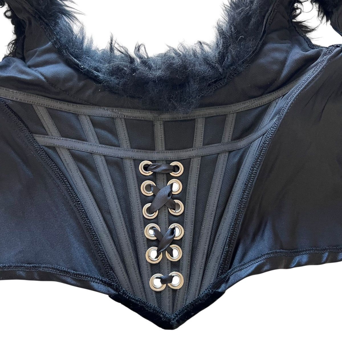 Other Vintage Catwalk Collection England Faux Fur Lace Up Corset Size XS / US 0-2 / IT 36-38 - 9 Thumbnail